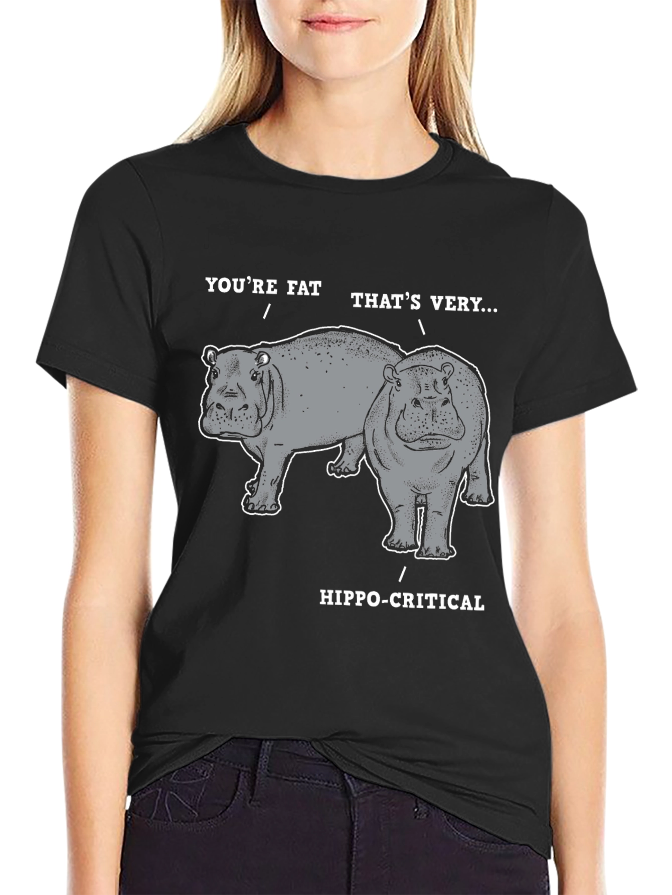 Black Hippo-Critical Graphic Tee view 2