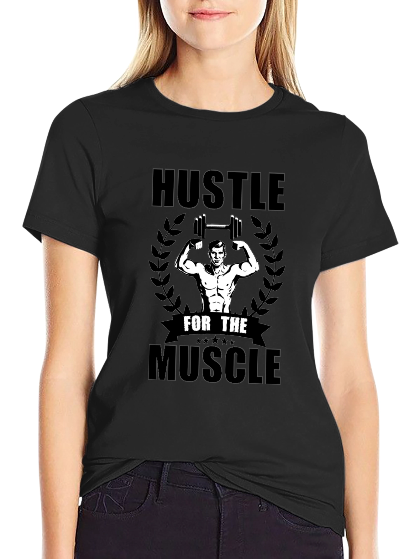 Black Hustle For The Muscle T-Shirt view 2