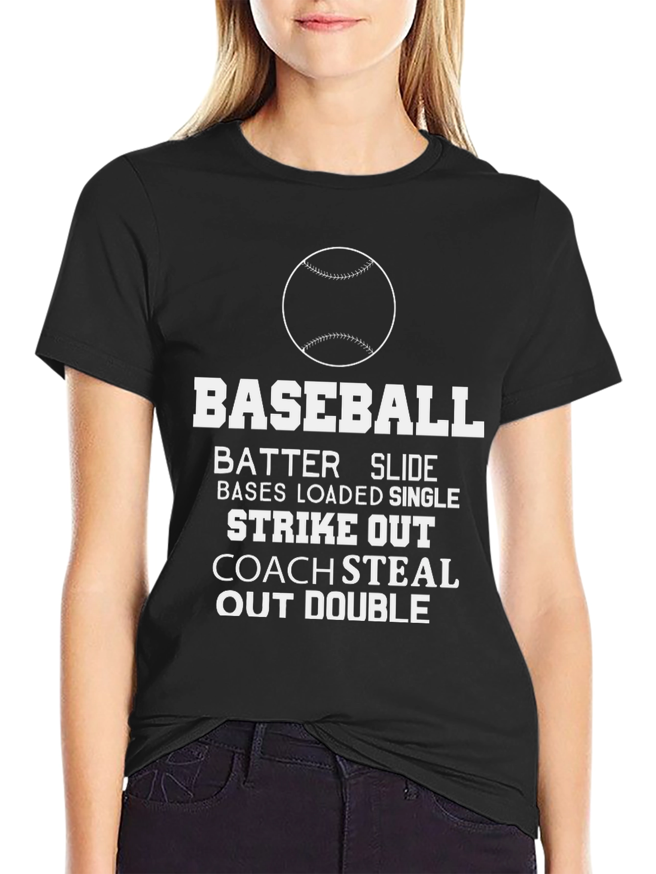 Black Baseball Graphic T-Shirt - Batter Up! view 2