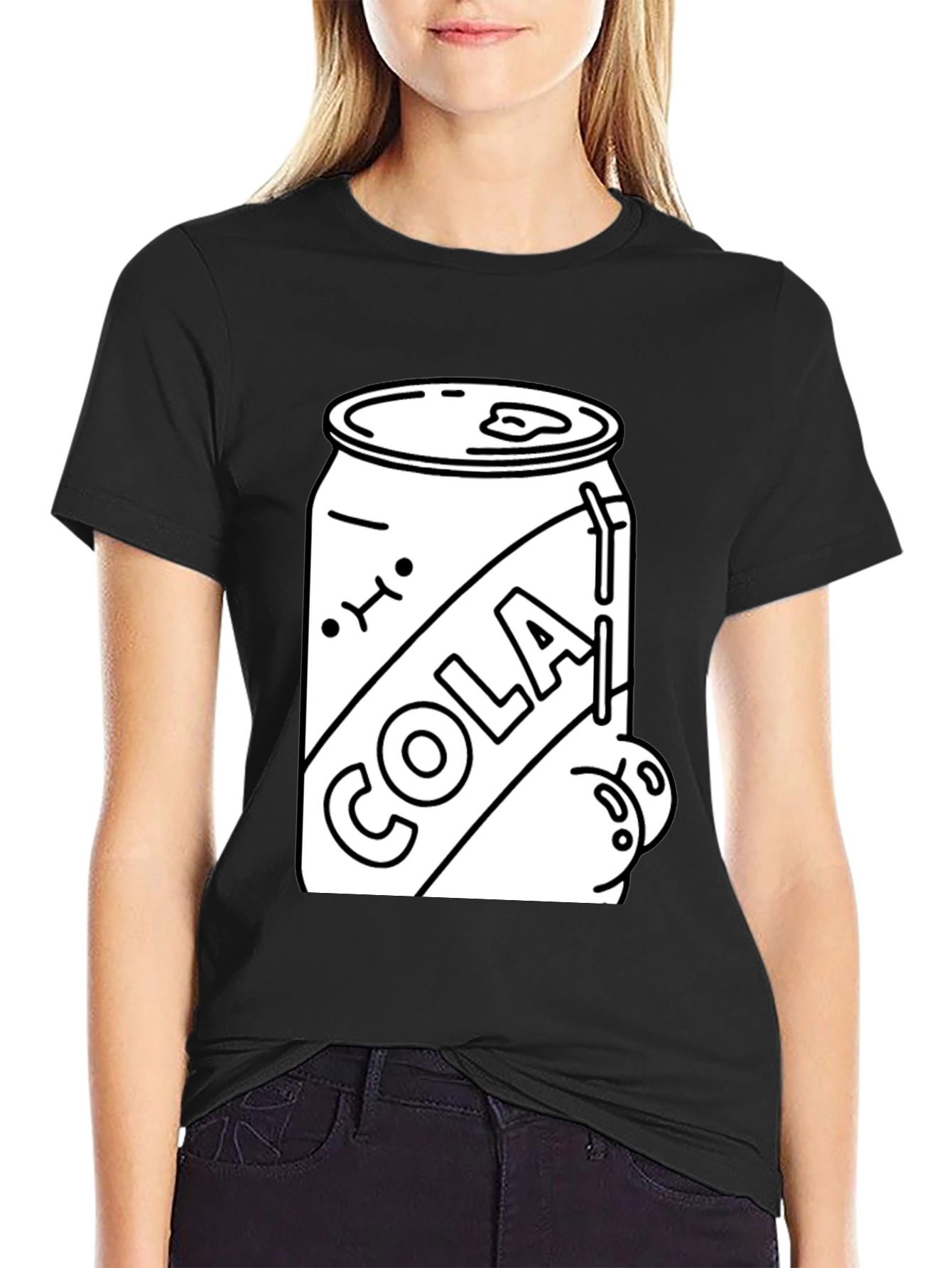 Black Funny Cola Can T-Shirt - Black view 2