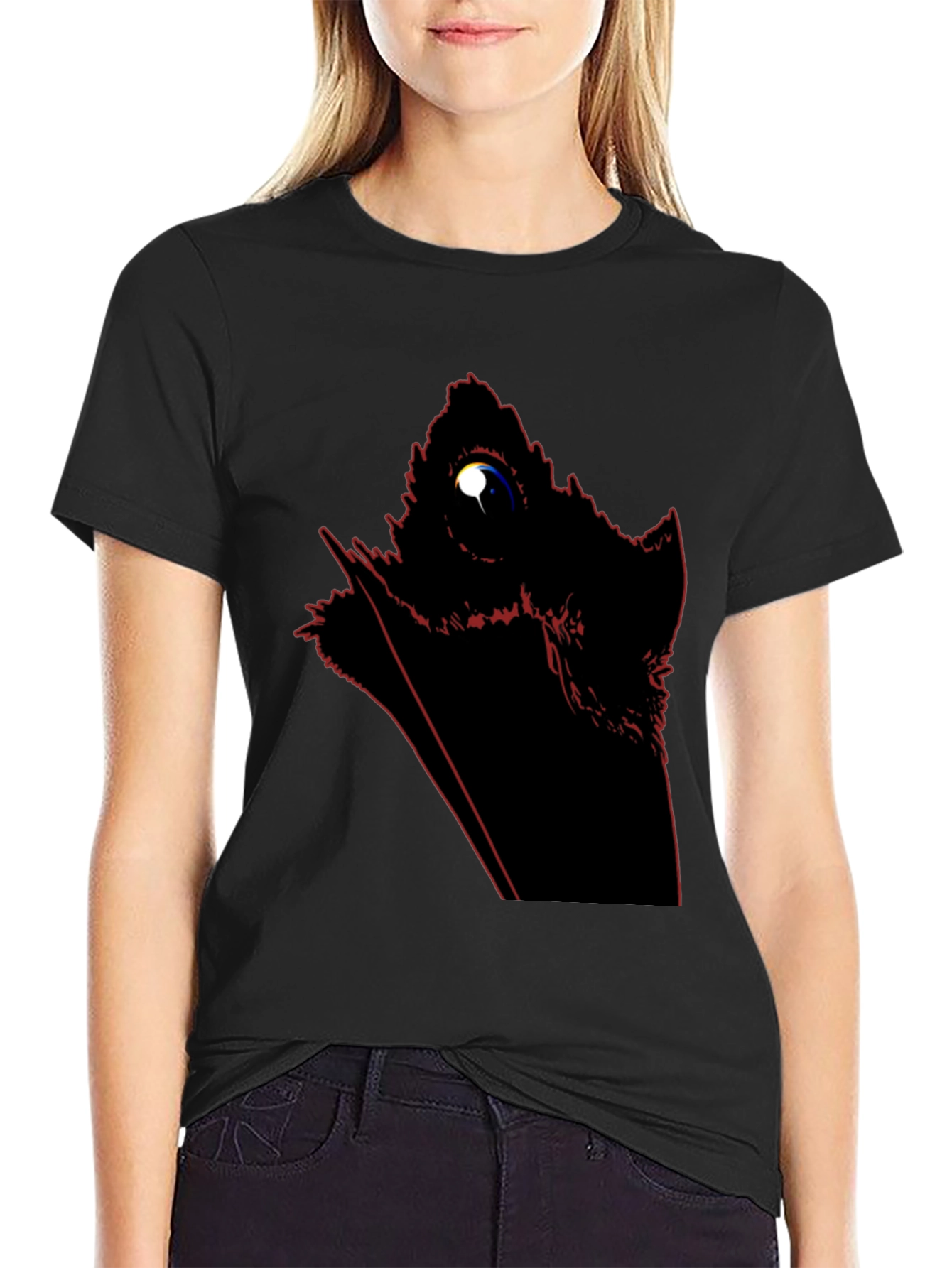 Black Raven Silhouette Graphic Tee - Men's Black T-Shirt view 2