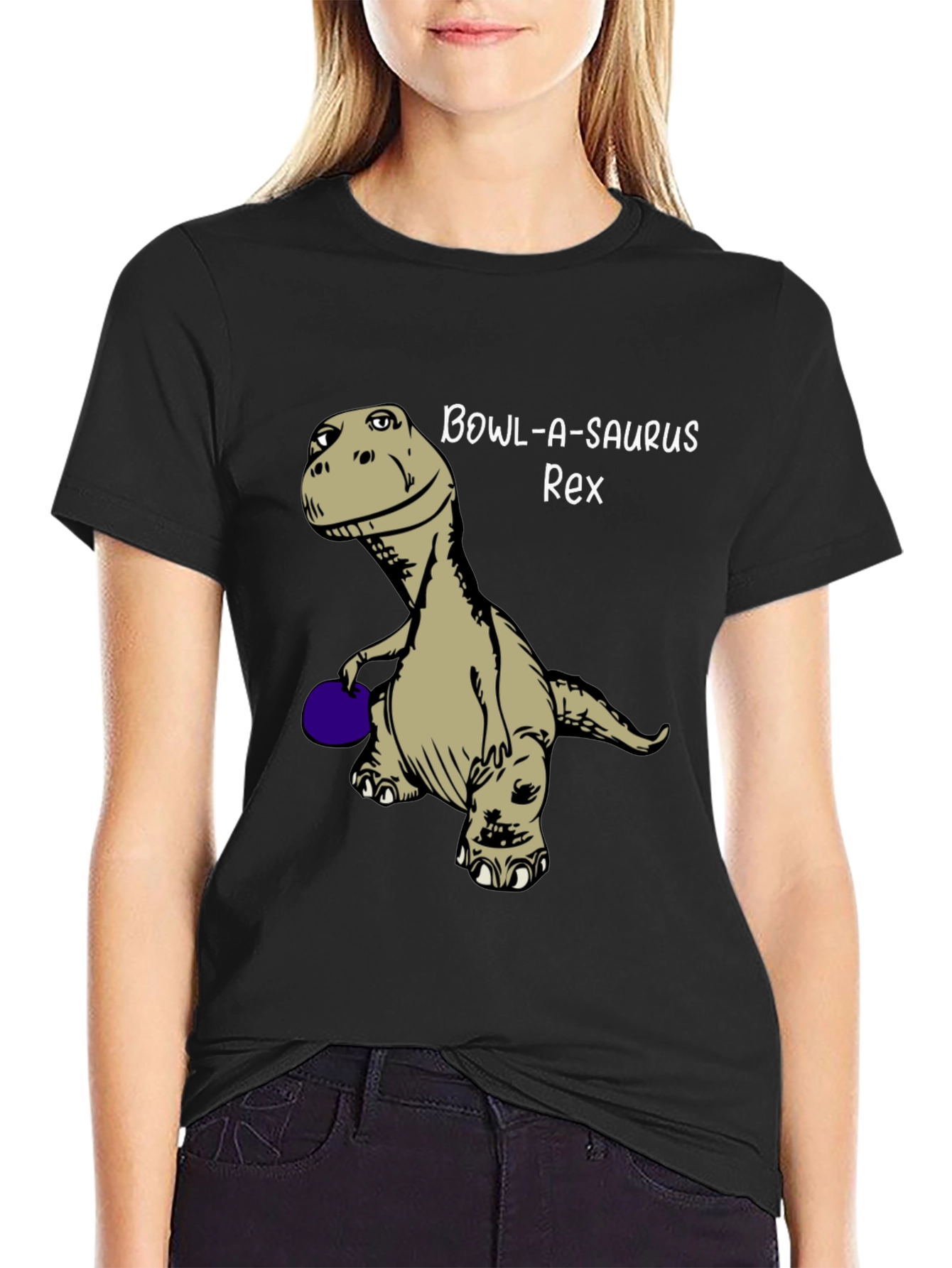 Black Bowl-A-Saurus Rex Graphic Tee view 2
