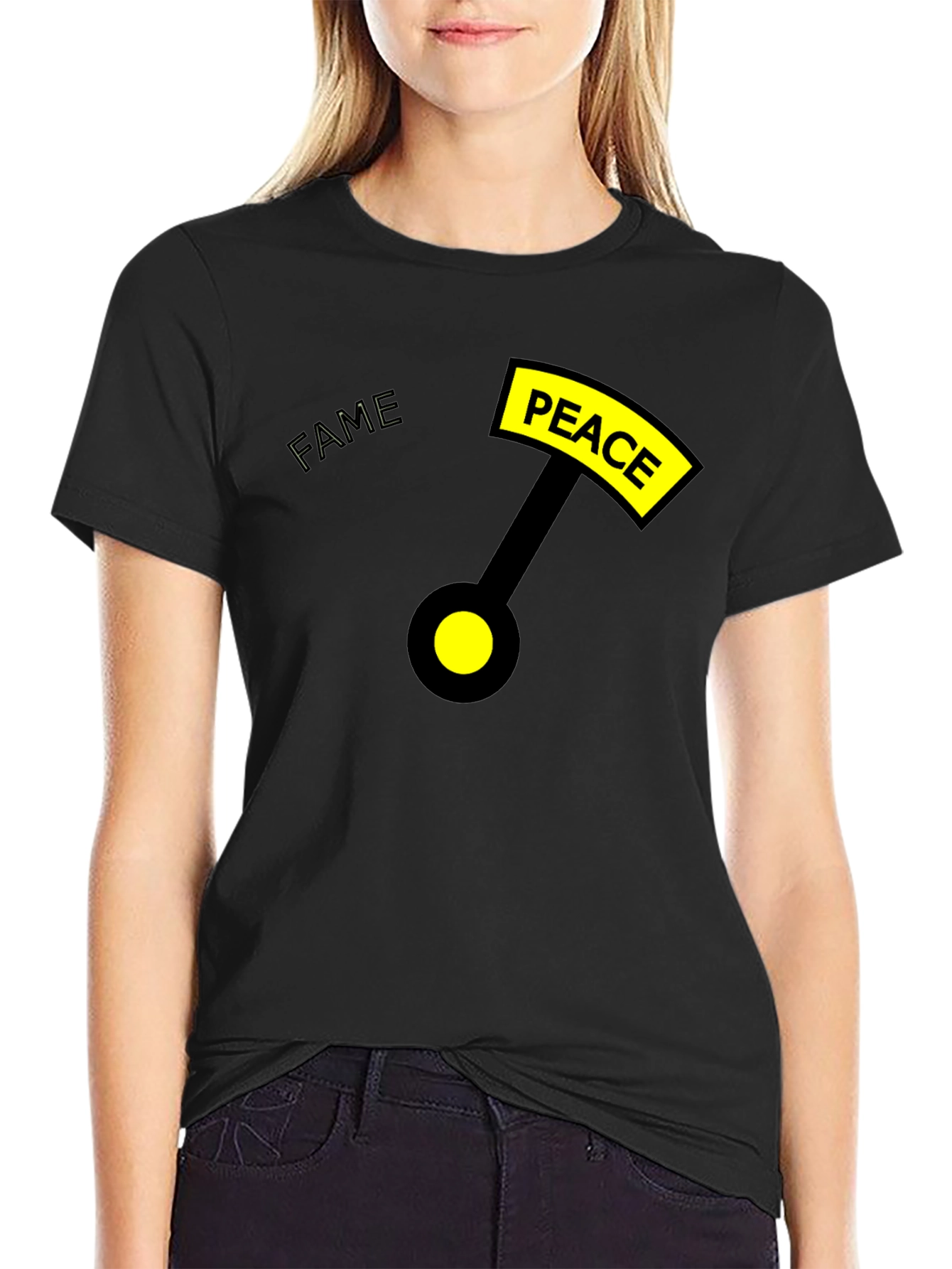 Peace Over Fame T-Shirt - Black Graphic Tee - 2