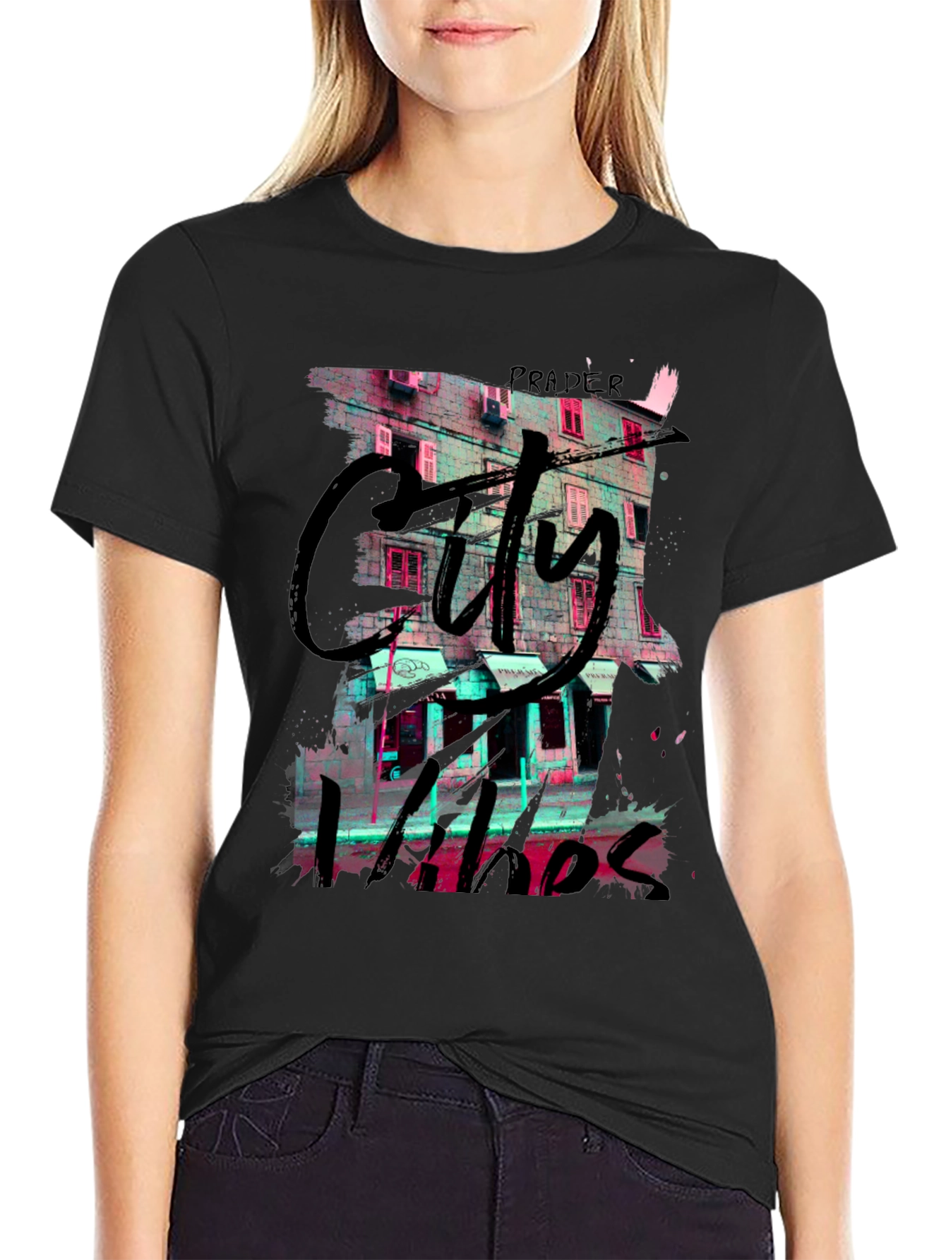 Black City Vibes Graphic T-Shirt - Black view 2