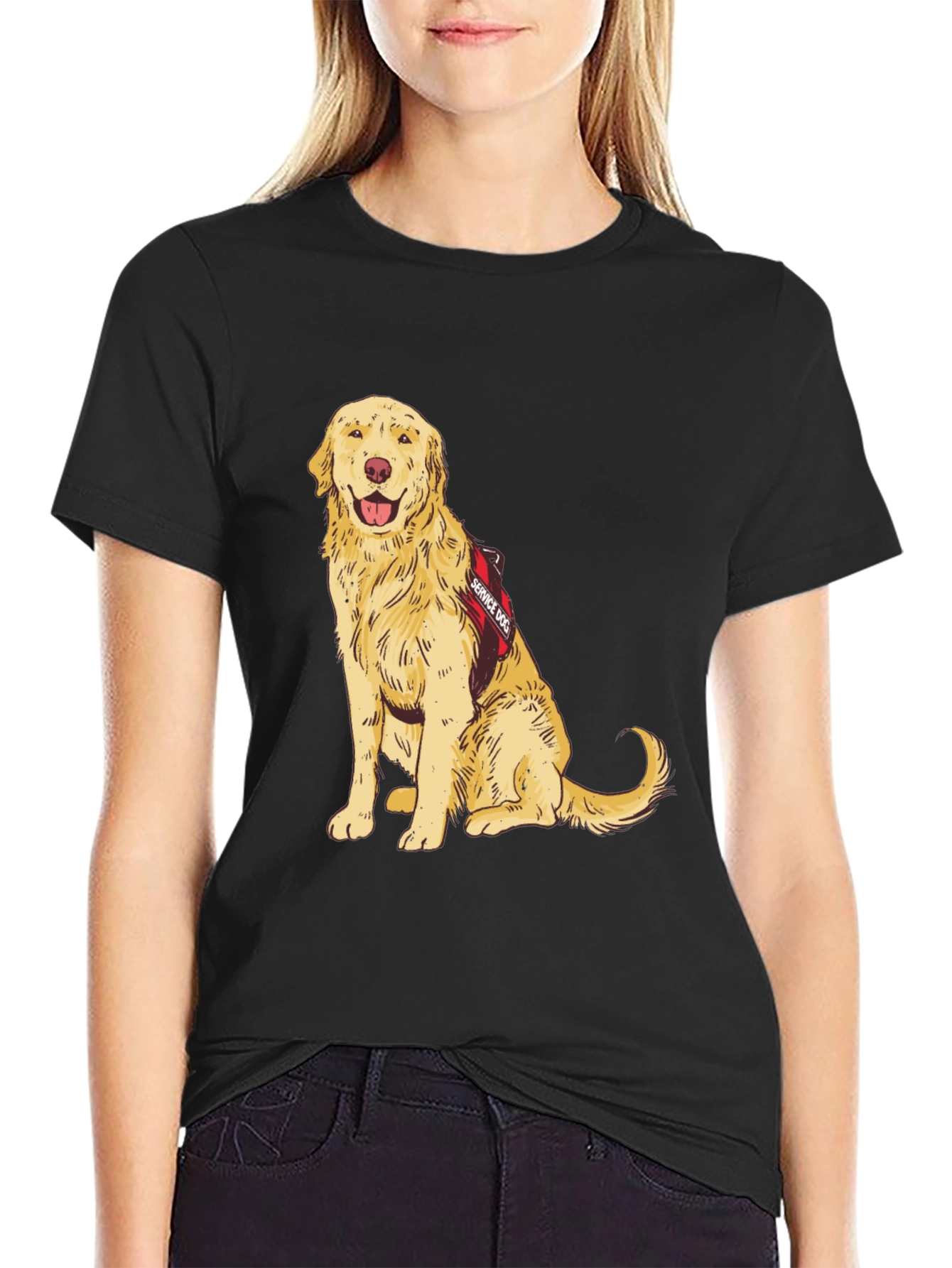 Service Dog Golden Retriever Graphic T-Shirt - 2