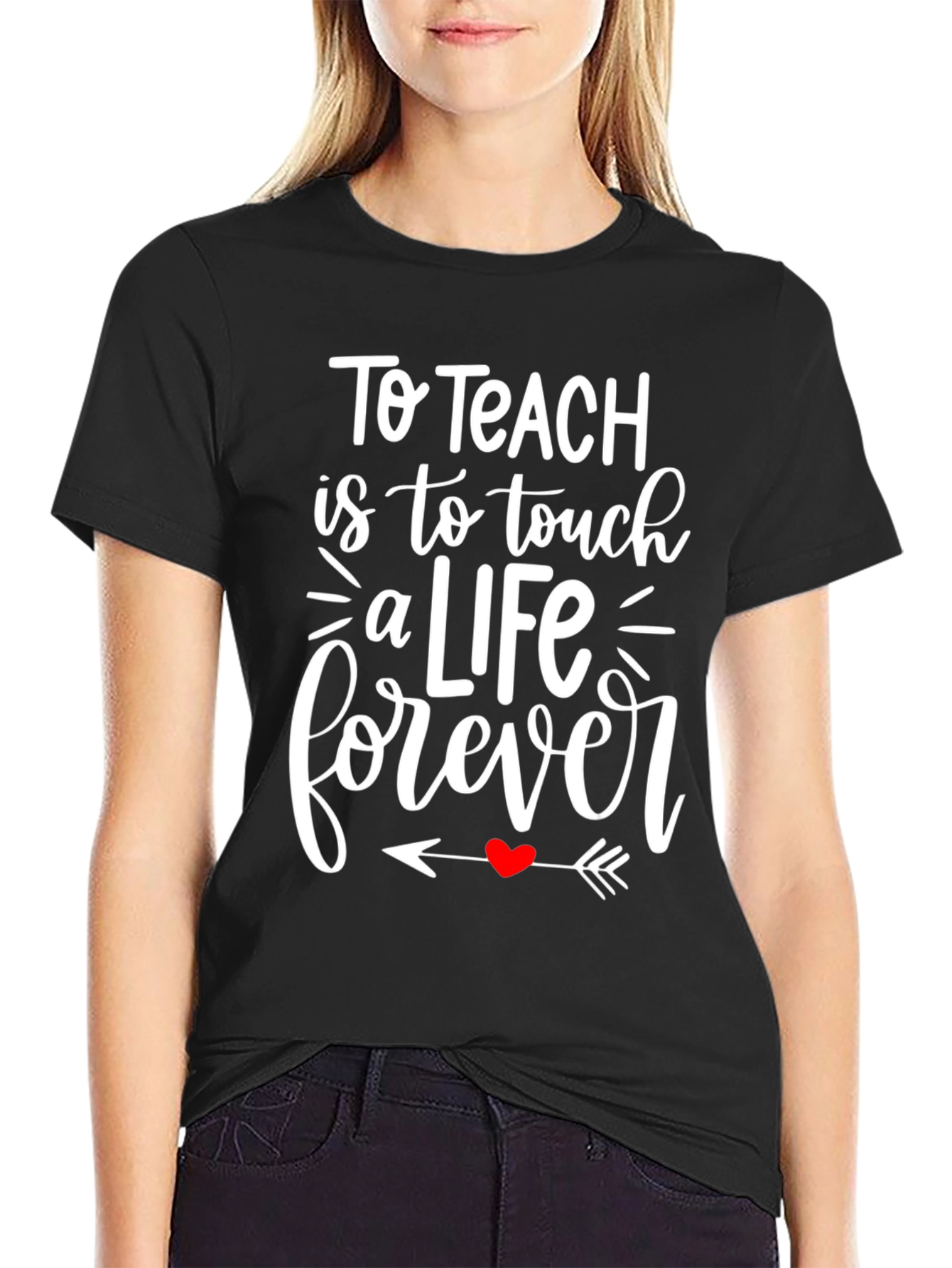 Black To Teach is to Touch a Life Forever T-Shirt view 2