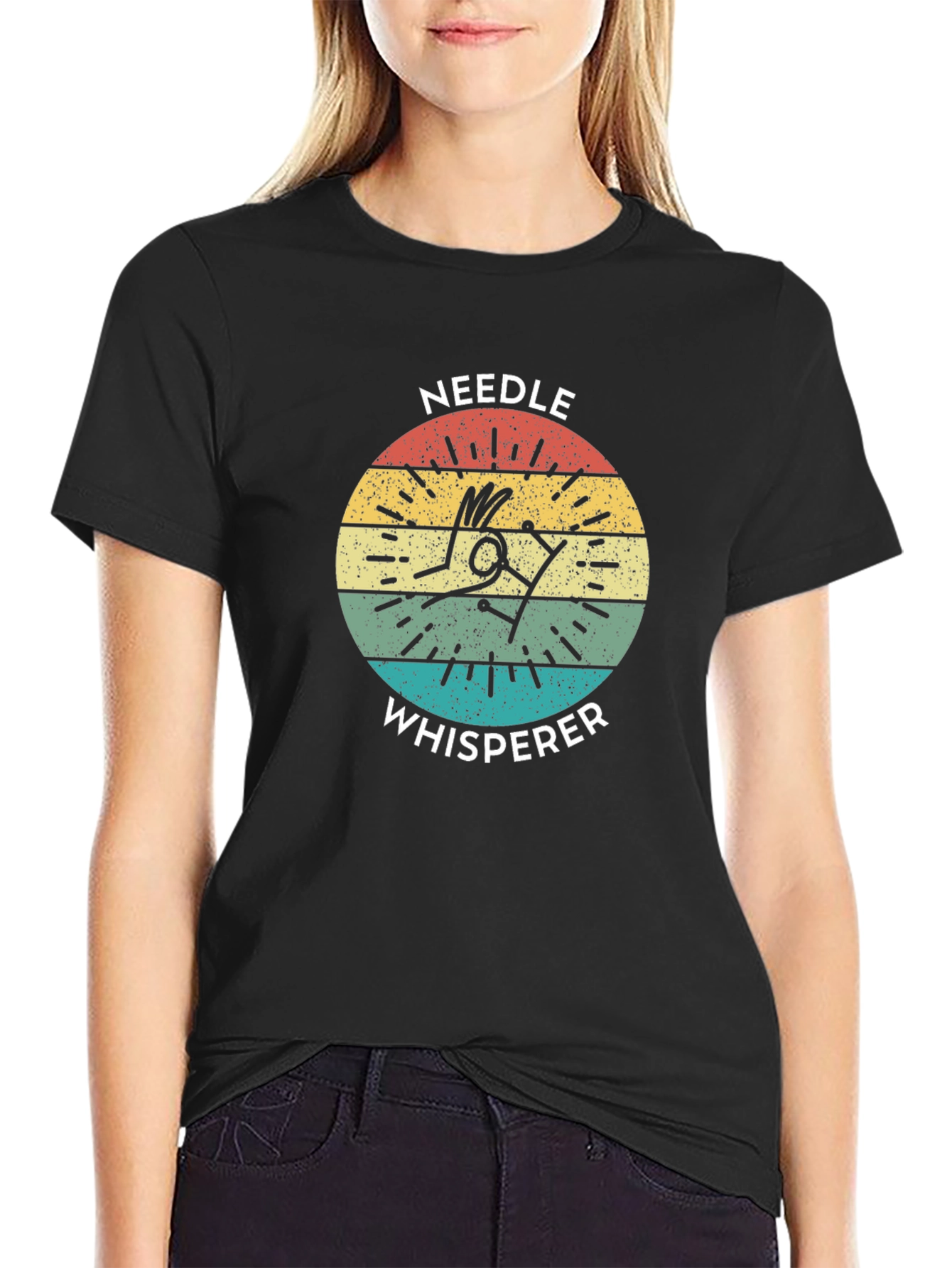 Black Needle Whisperer Graphic T-Shirt - Black view 2