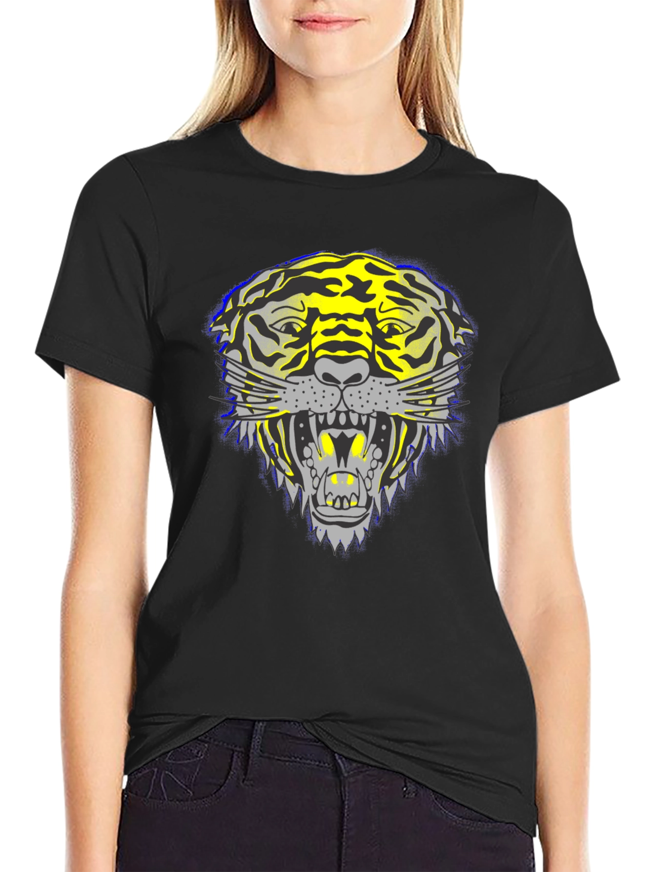 Black Bold Tiger Graphic Tee - Fierce Style view 2