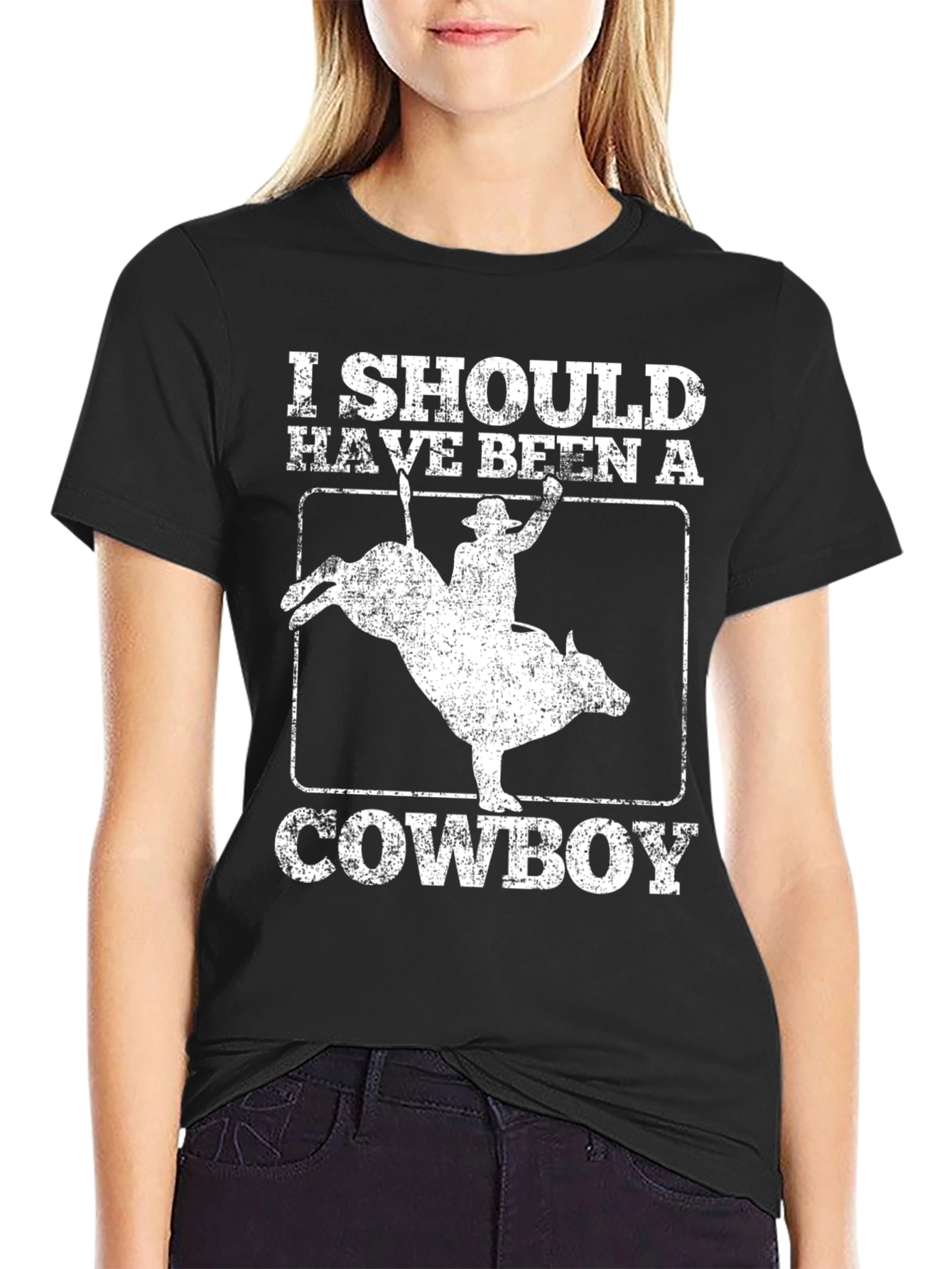 Black I Should Have Been a Cowboy Graphic T-Shirt view 2