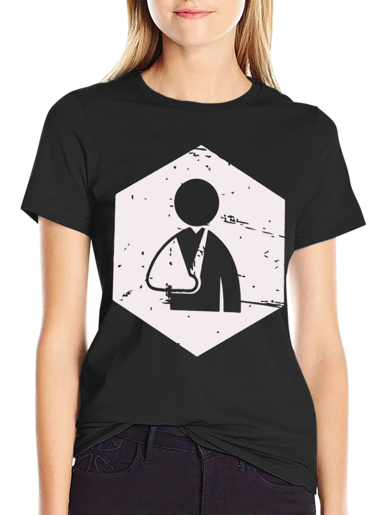 Black Arm Sling Graphic T-Shirt view 2