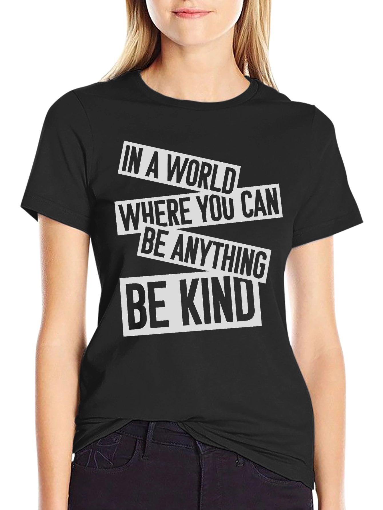 Black In A World Where You Can Be Anything Be Kind T-Shirt view 2