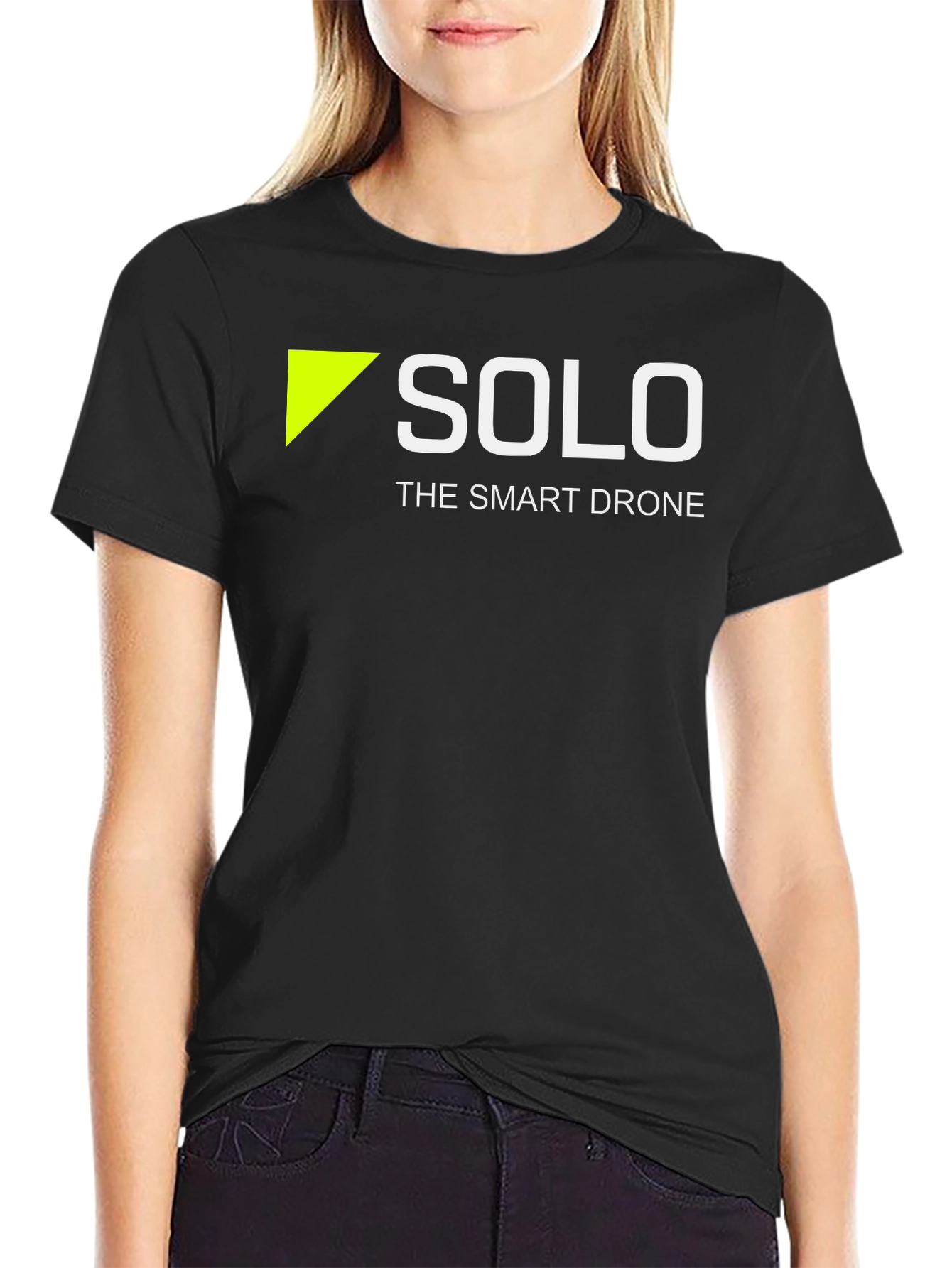 Black Solo: The Smart Drone T-Shirt - Black Cotton view 2
