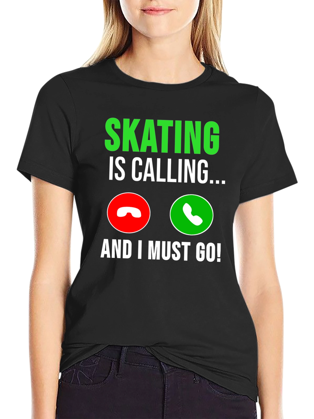 Skating Is Calling Black Graphic T-Shirt - 2
