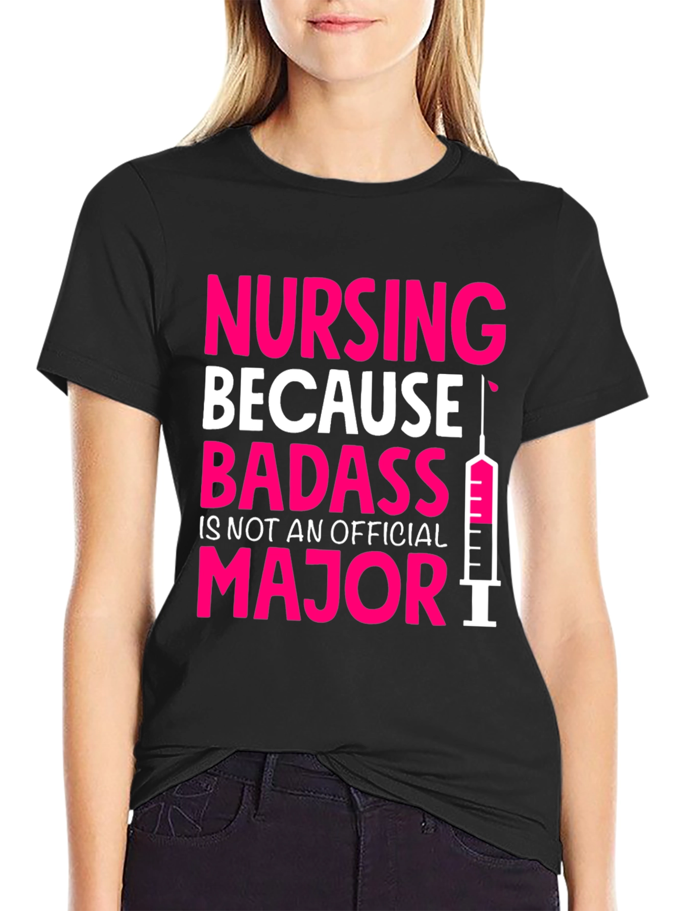 Black Nursing Badass Graphic Tee view 2