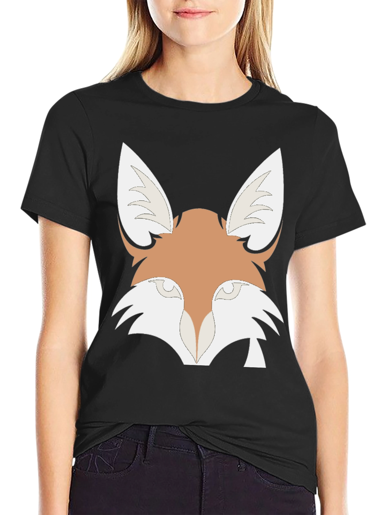 Black Fox Graphic Tee - Stylish Animal Print T-Shirt view 2