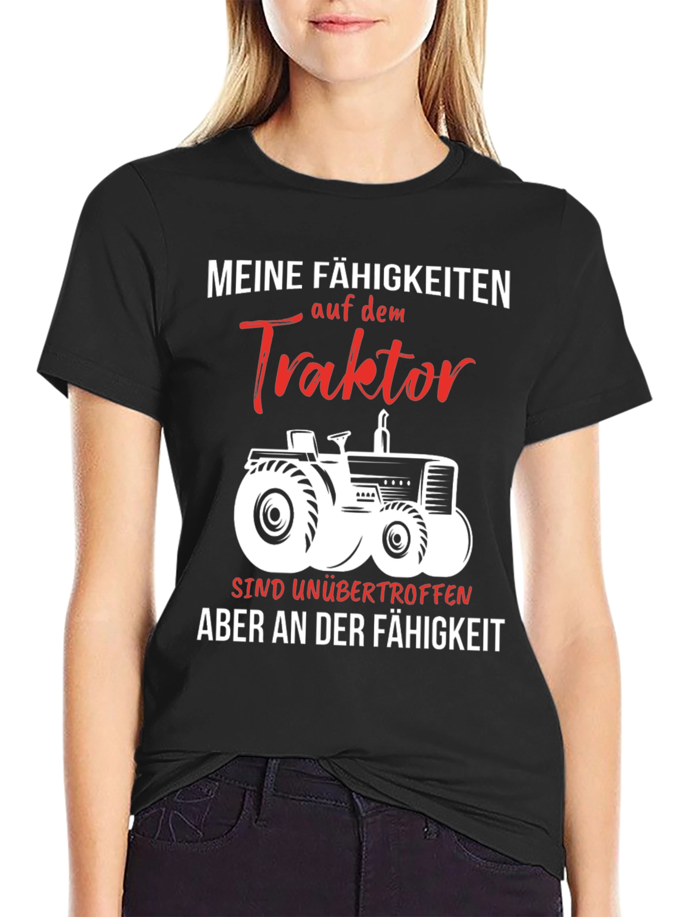 Black Tractor Skills Graphic Tee - Farm Life Shirt view 2