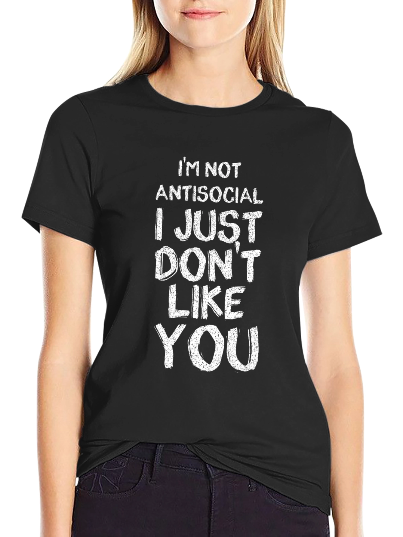 Black Antisocial Humor T-Shirt - Sarcastic Novelty Tee view 2