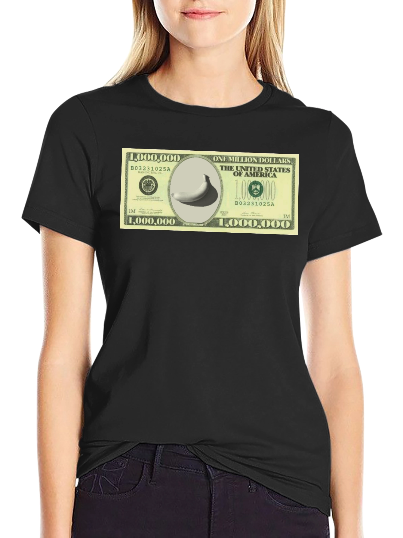 Black Million Dollar Banana T-Shirt - Funny Novelty Tee view 2