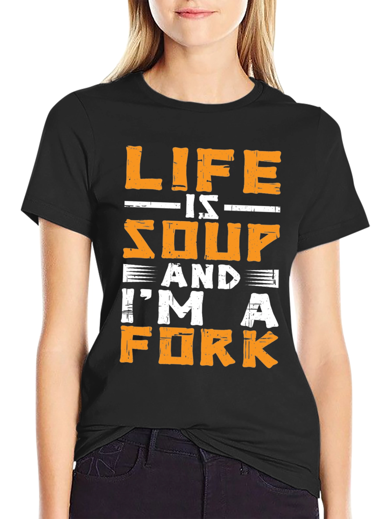 Black Life is Soup I'm a Fork Graphic T-Shirt view 2