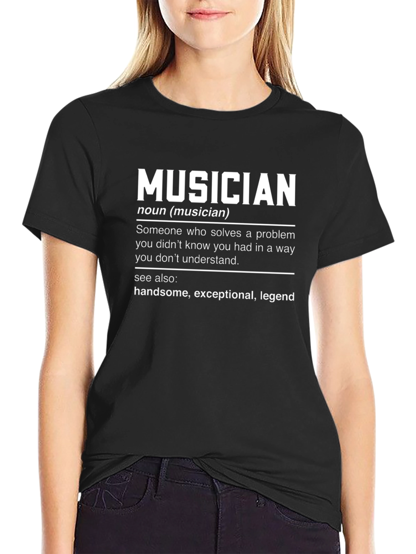 Black Musician Definition Black T-Shirt view 2