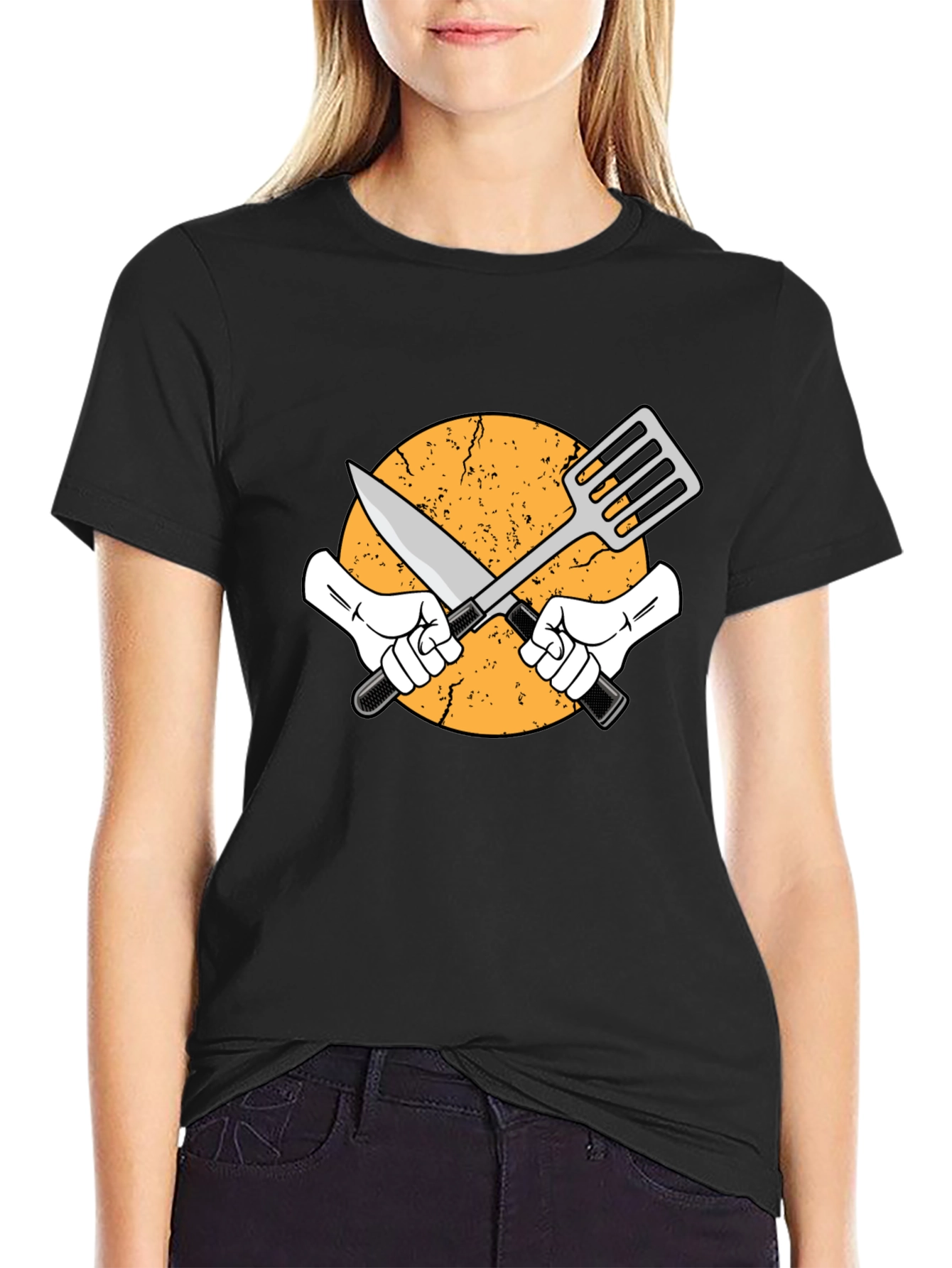 Black Chef's Tool T-Shirt - Culinary Design Tee view 2