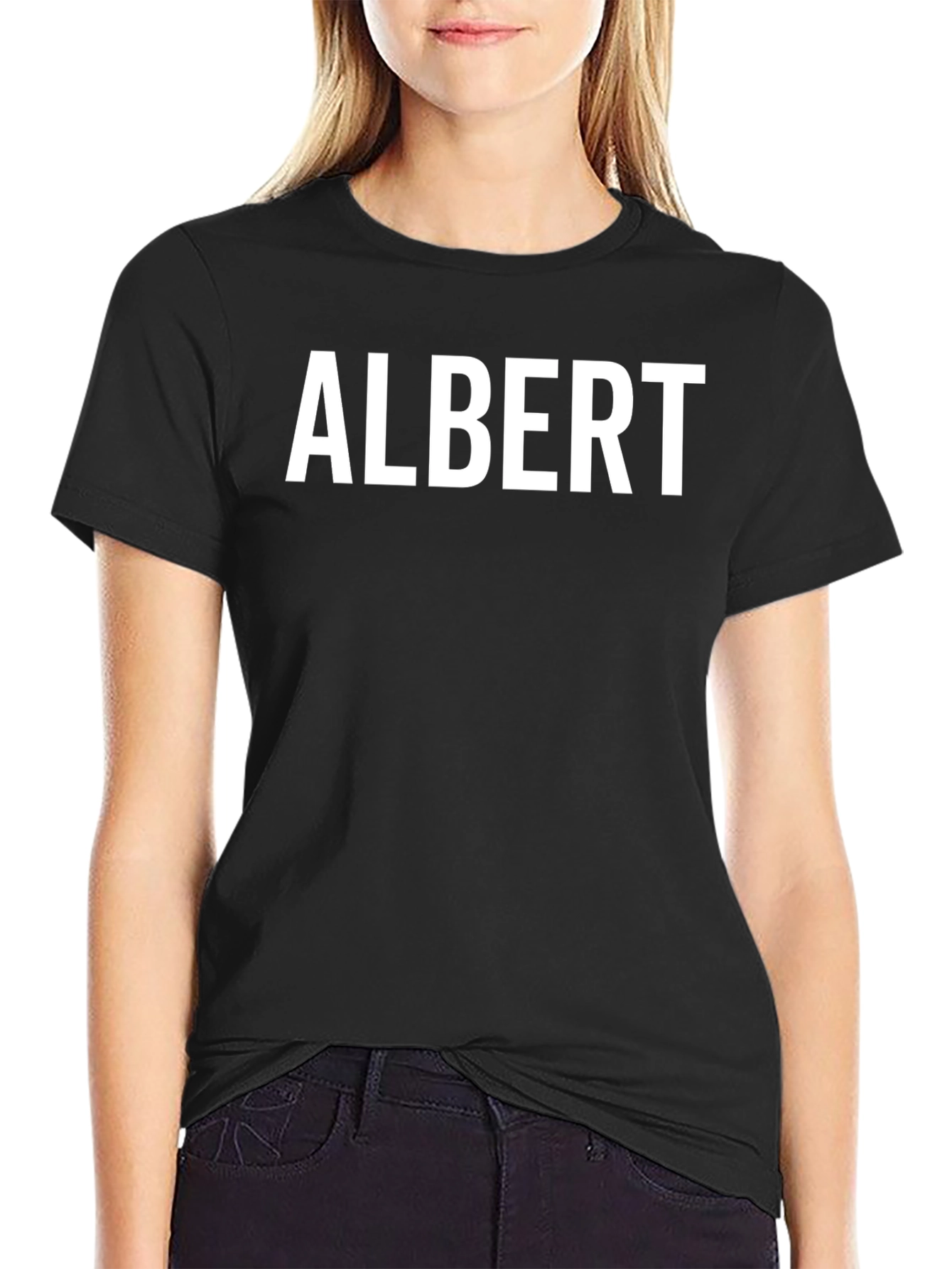 Black Personalized Albert T-Shirt - Custom Name Tee view 2