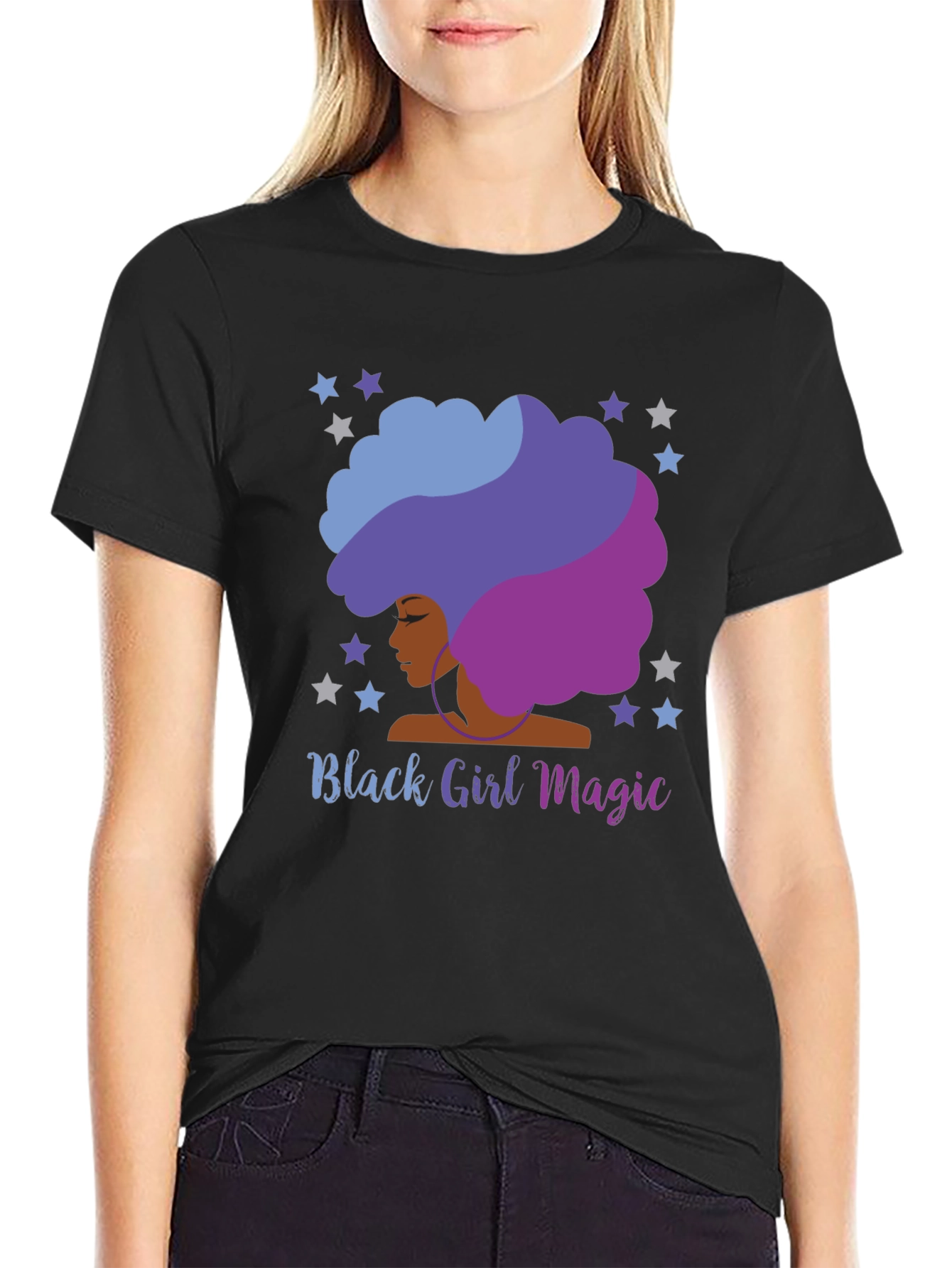 Black Black Girl Magic Afro T-Shirt view 2