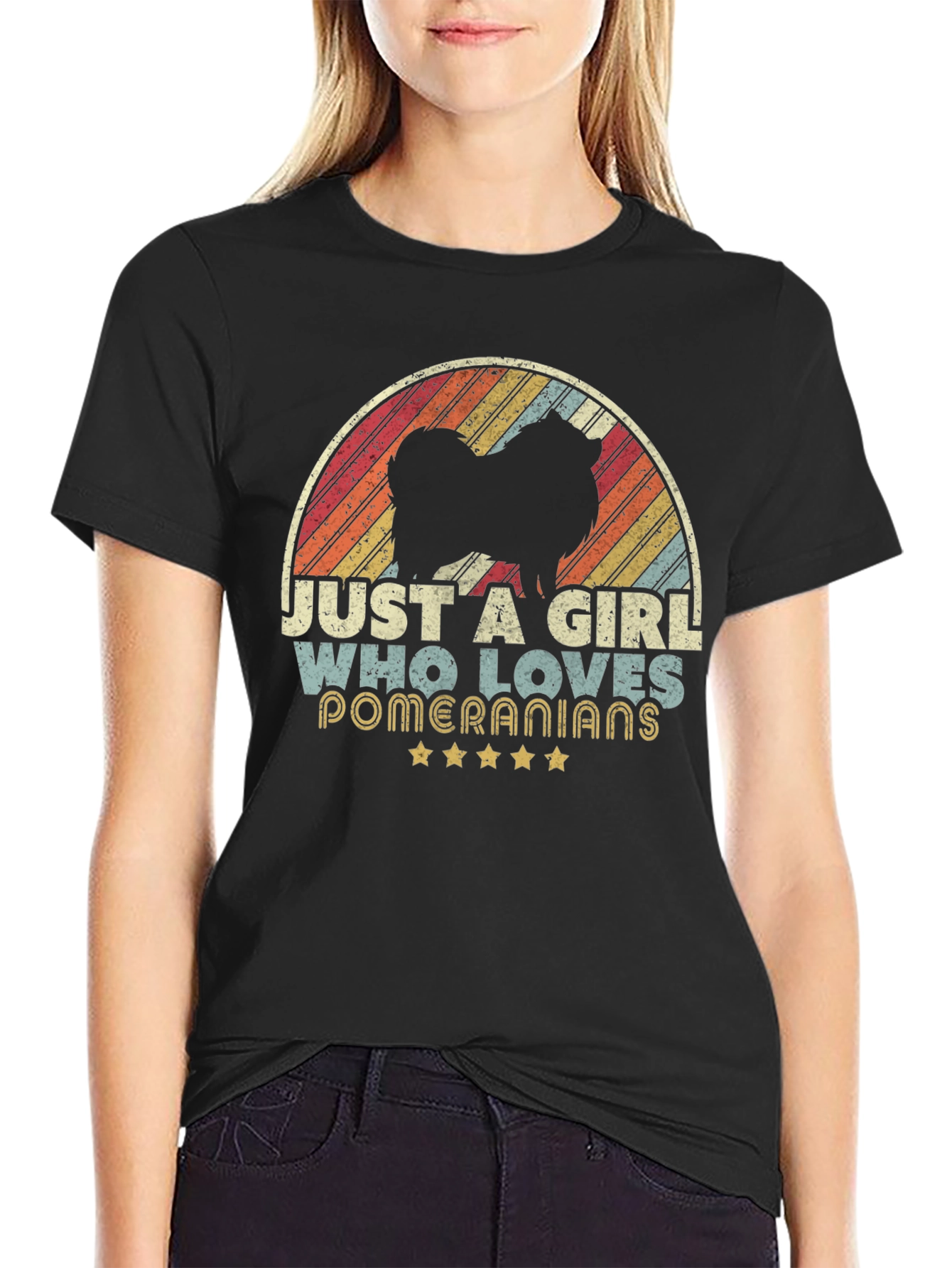 Black Pomeranian Lover Women's T-Shirt view 2