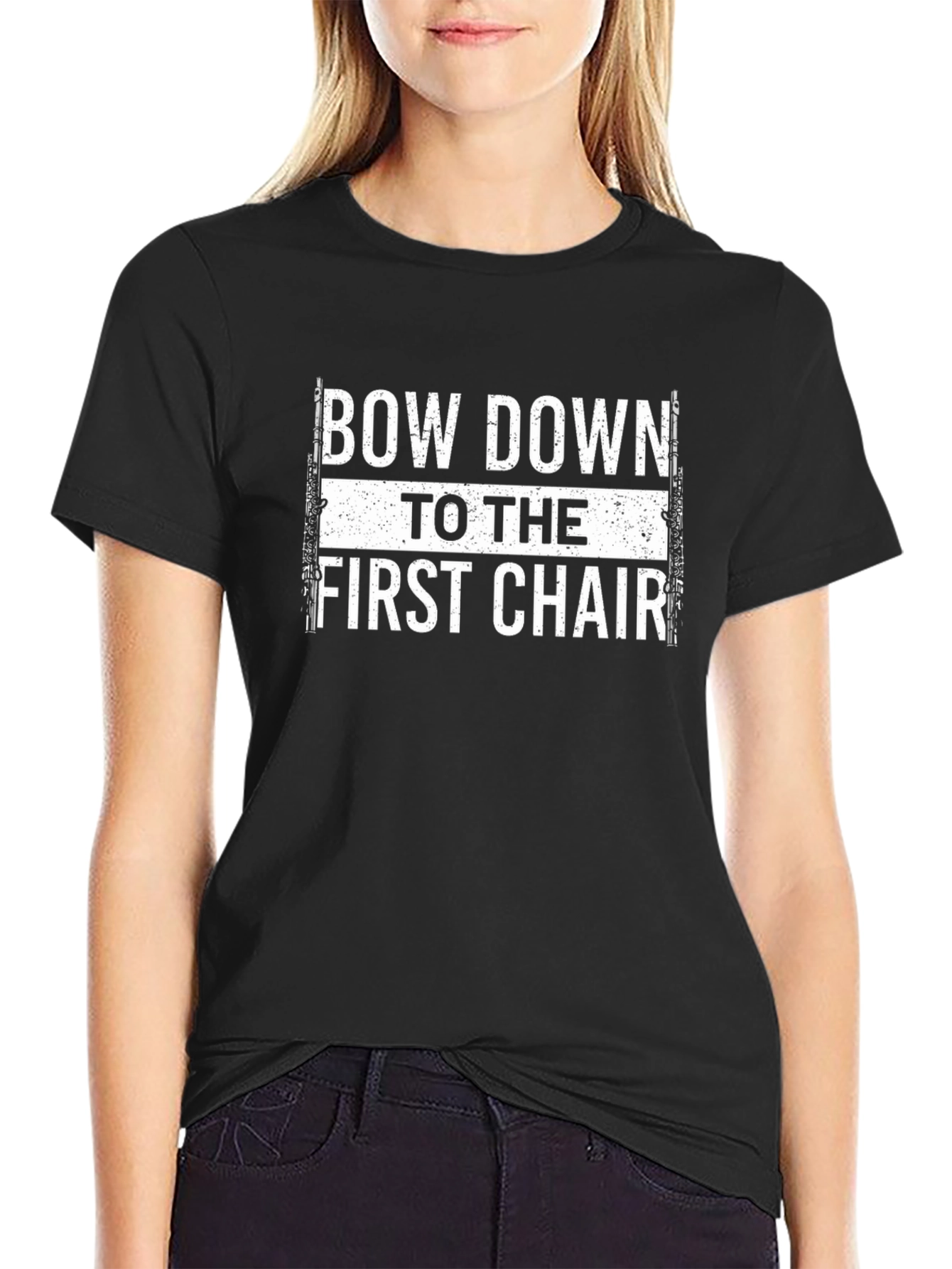Black Bow Down To The First Chair T-Shirt view 2