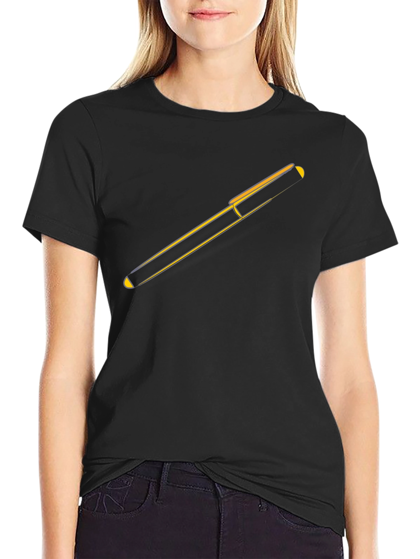 Black Minimalist Trombone Graphic Black Tee view 2
