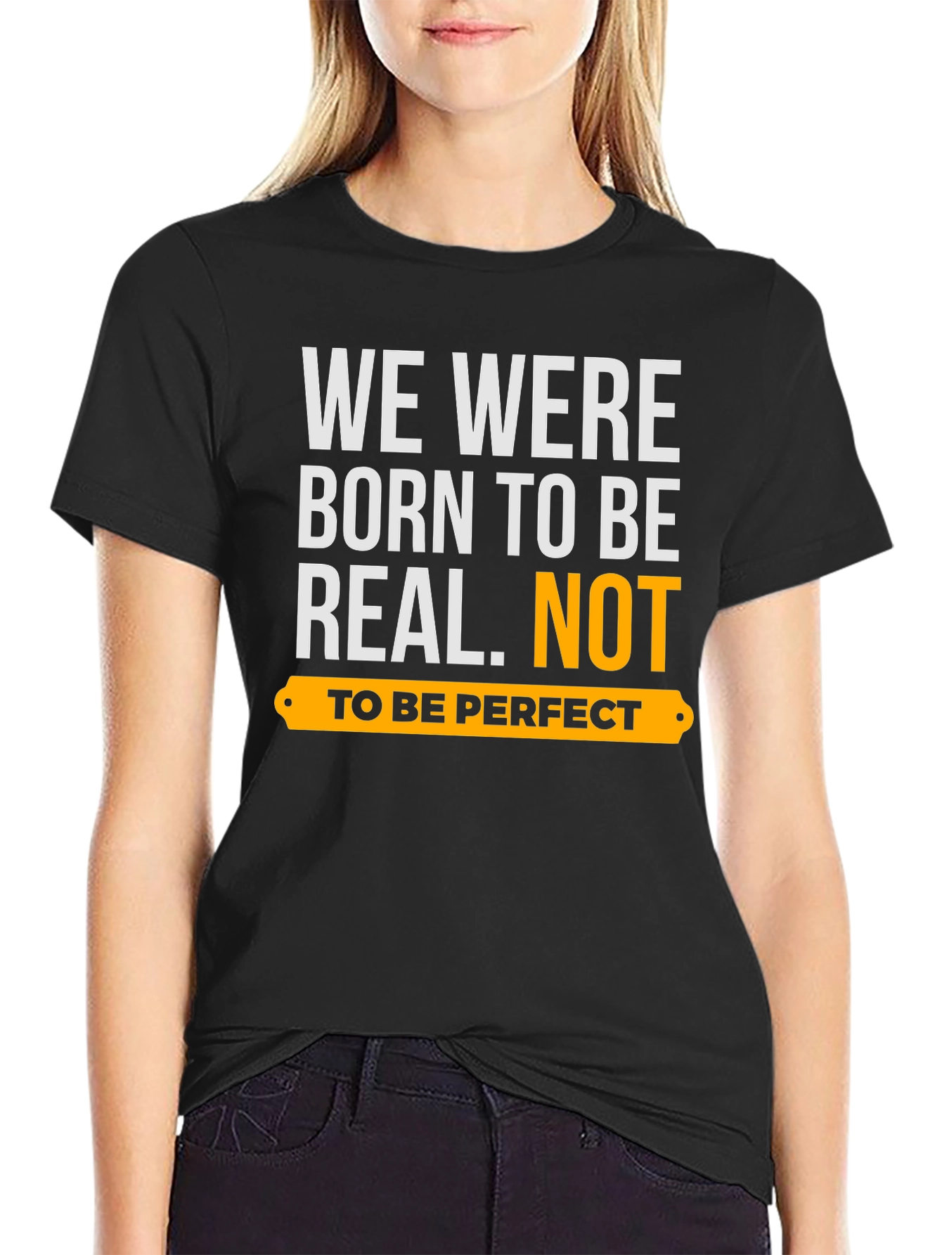 Black Born to Be Real Graphic Tee view 2