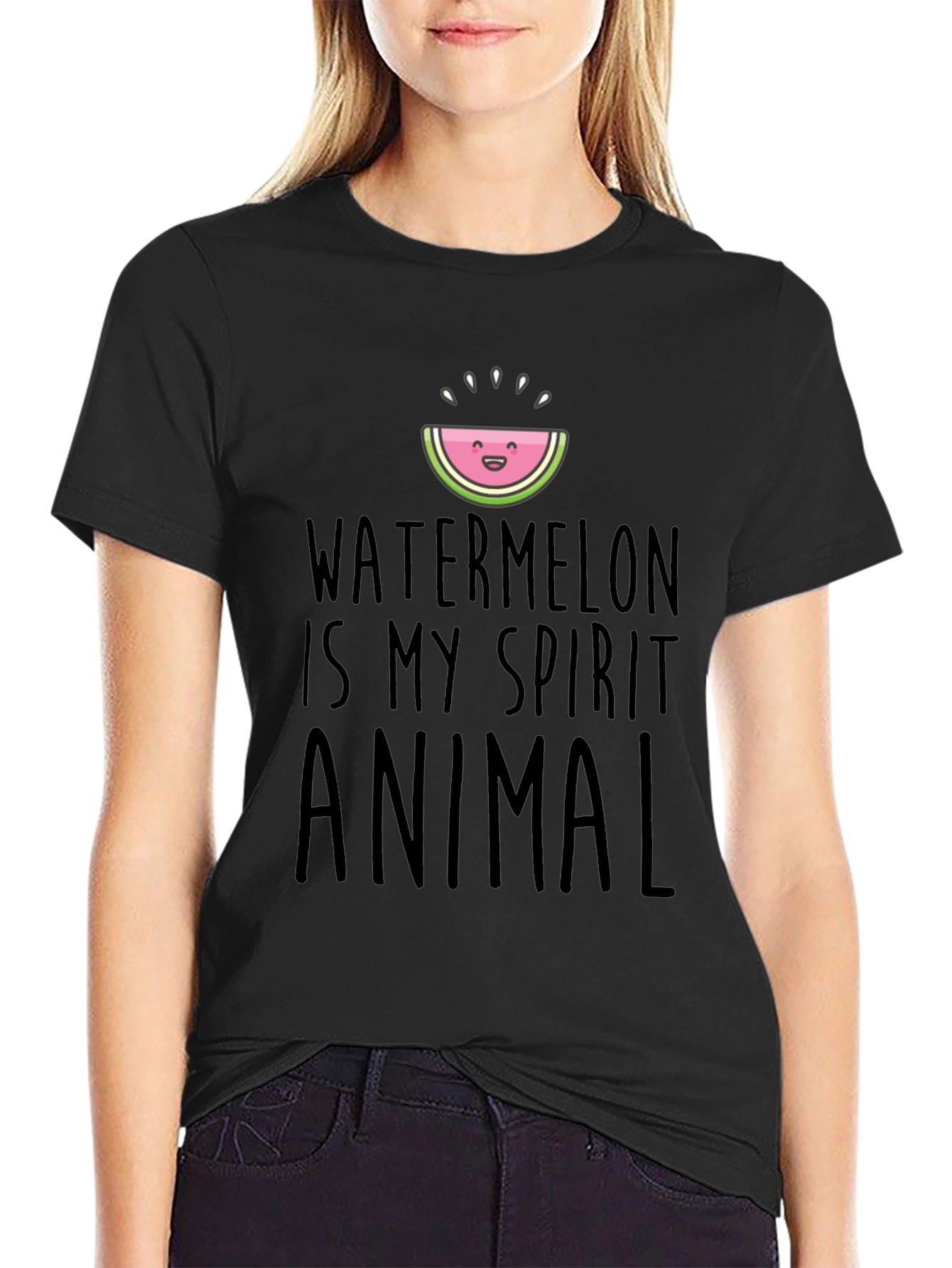 Black Watermelon Spirit Animal Graphic Tee view 2