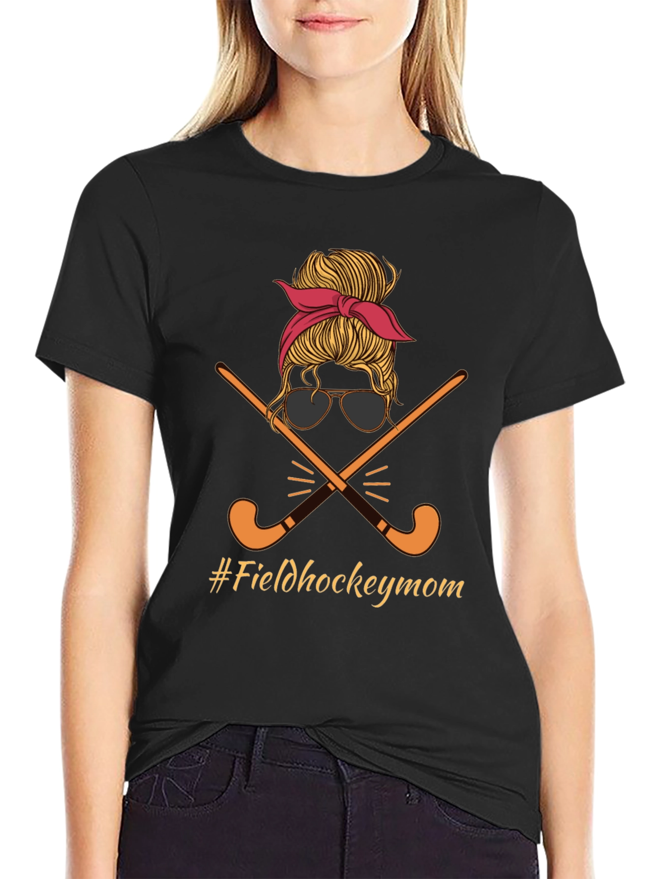 Black Field Hockey Mom Graphic Tee view 2