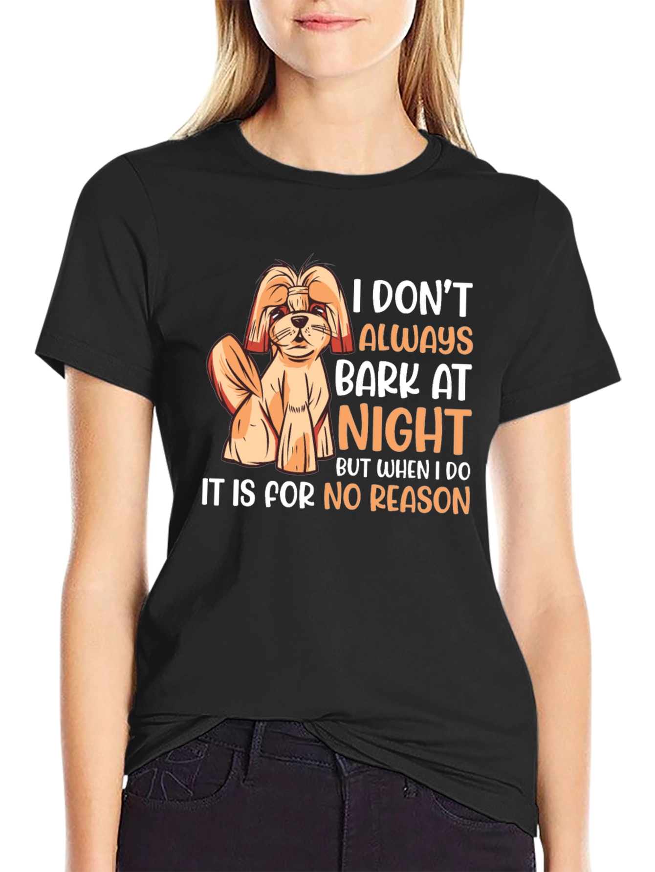 Black Funny Dog Barking Humor Graphic T-Shirt view 2