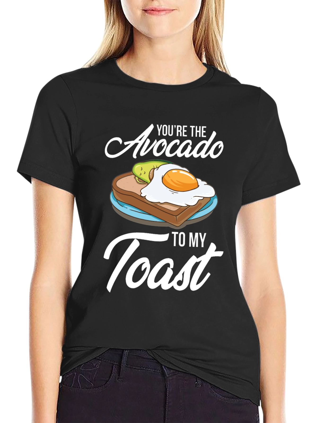 Black Avocado Toast T-Shirt - You're The Avocado To My Toast Tee view 2
