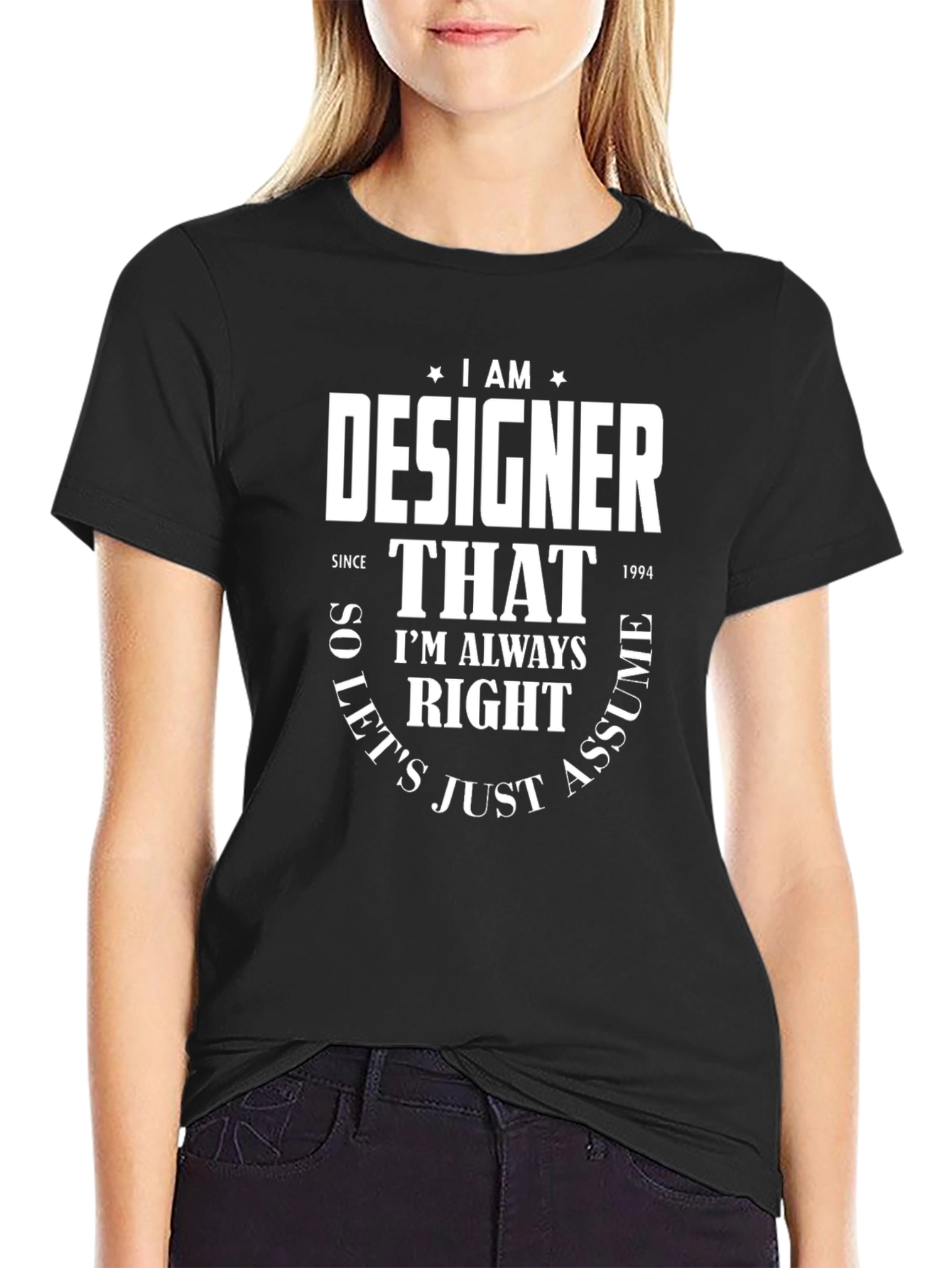 Black I Am A Designer Funny T-Shirt view 2