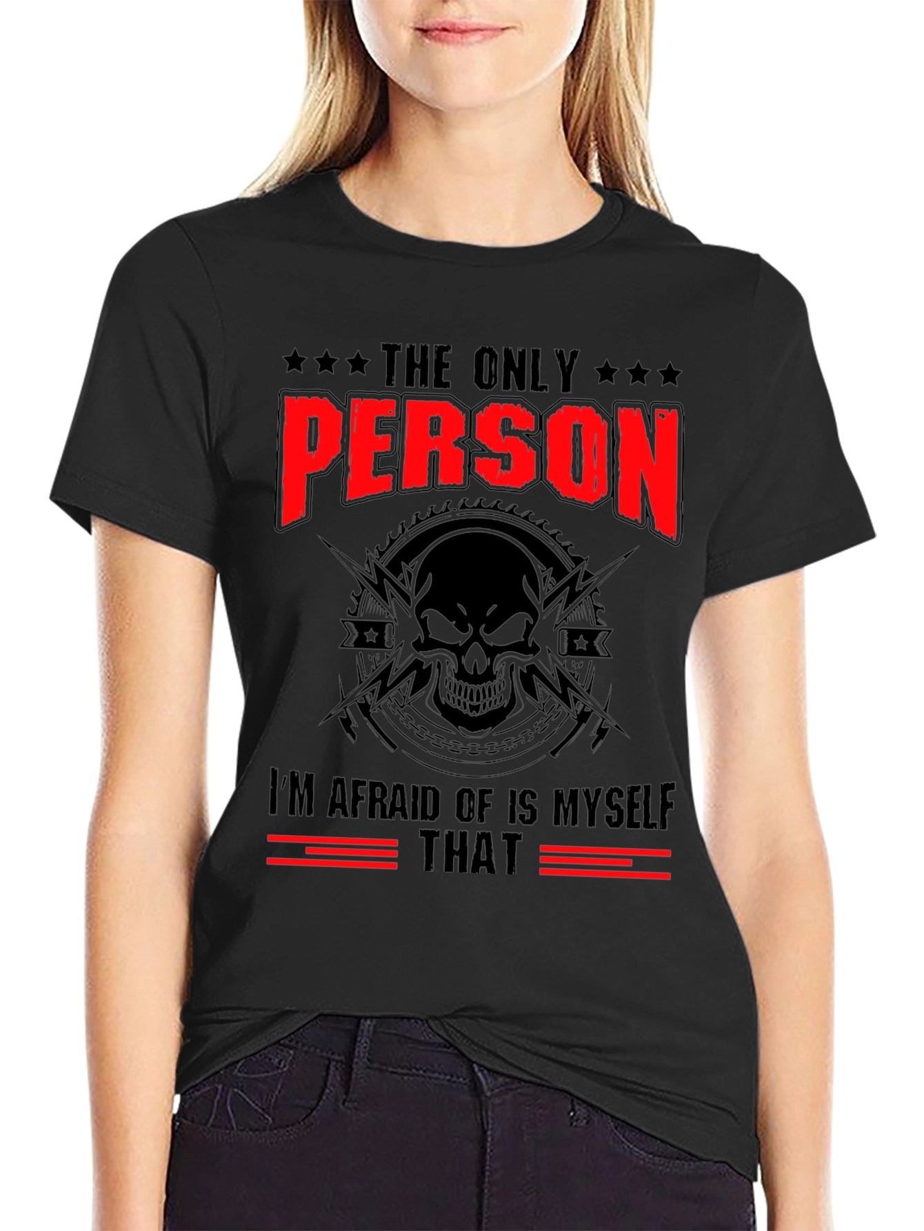 Black The Only Person Graphic Black Tee view 2