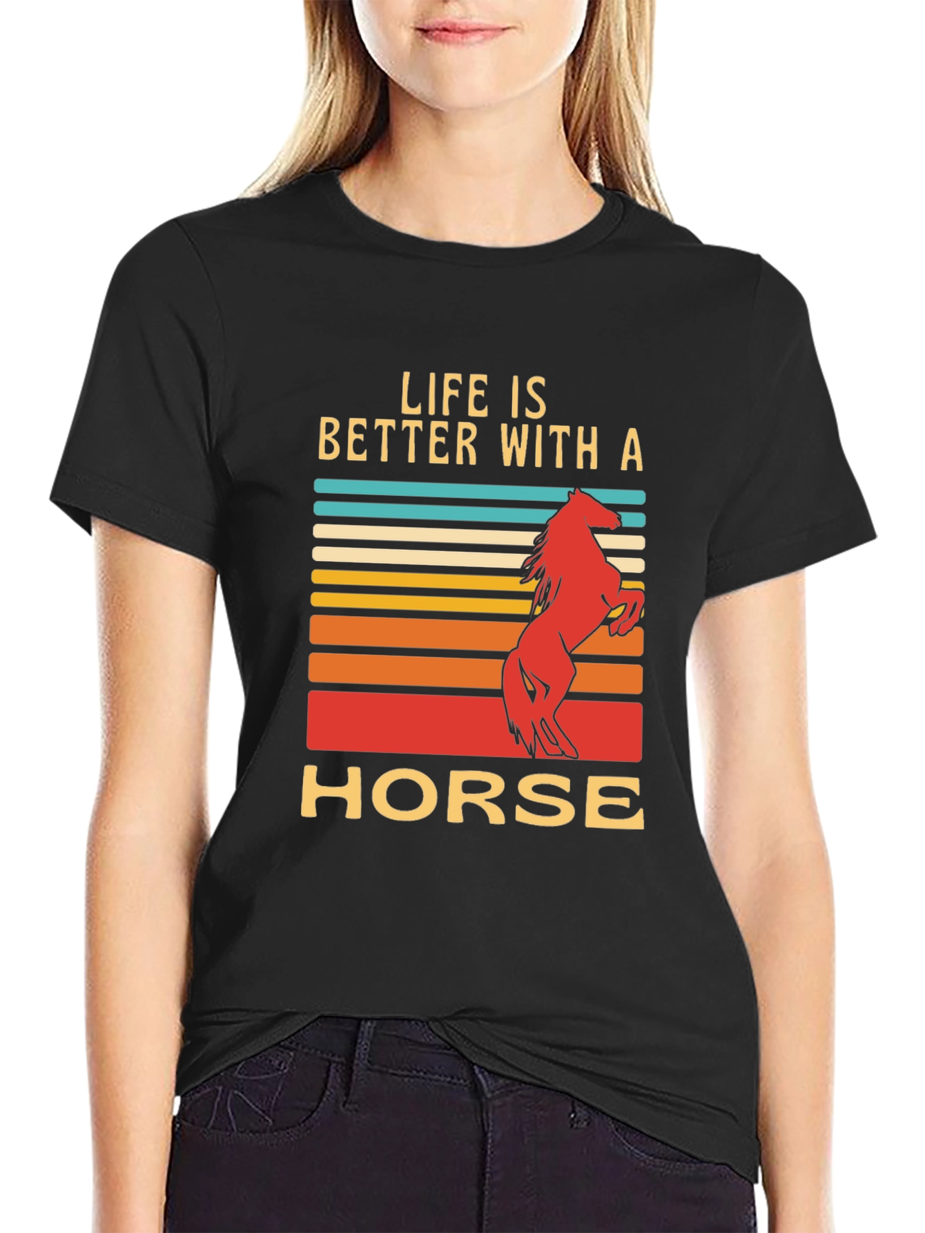 Black Life is Better with a Horse T-Shirt view 2