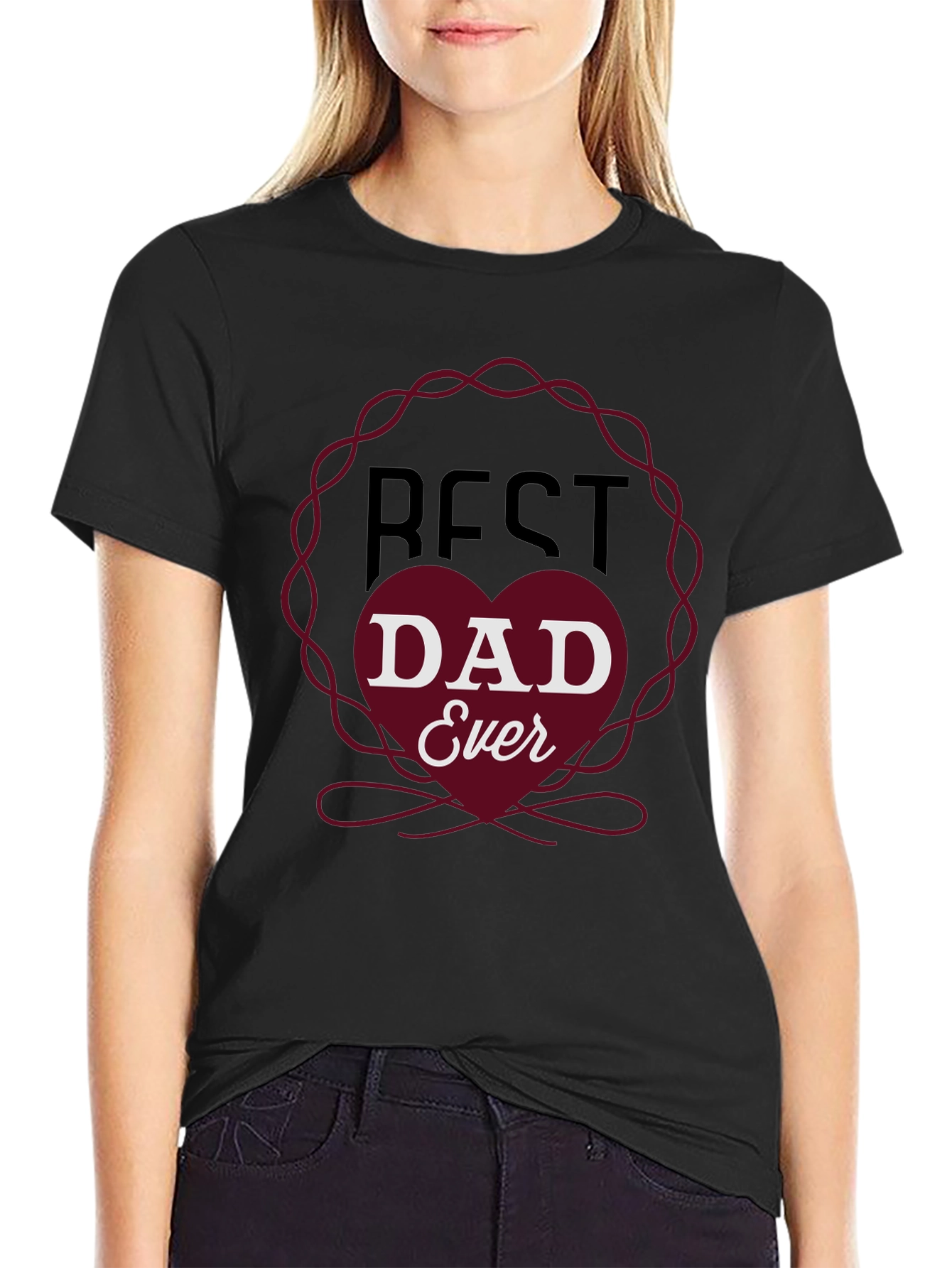 Black Best Dad Ever Graphic T-Shirt - Father's Day Gift view 2