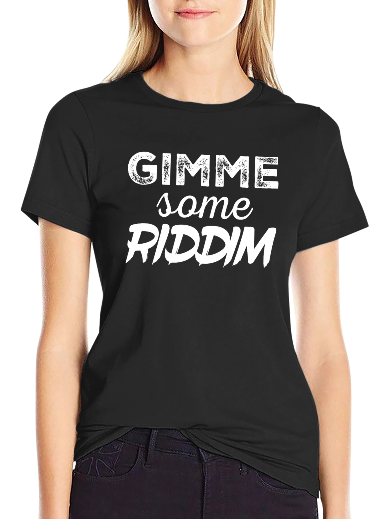 Black Gimme Some Riddim Black T-Shirt - Reggae Music Apparel view 2