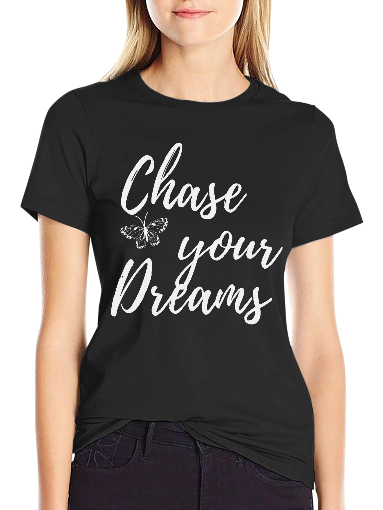 Black Chase Your Dreams Graphic T-Shirt view 2