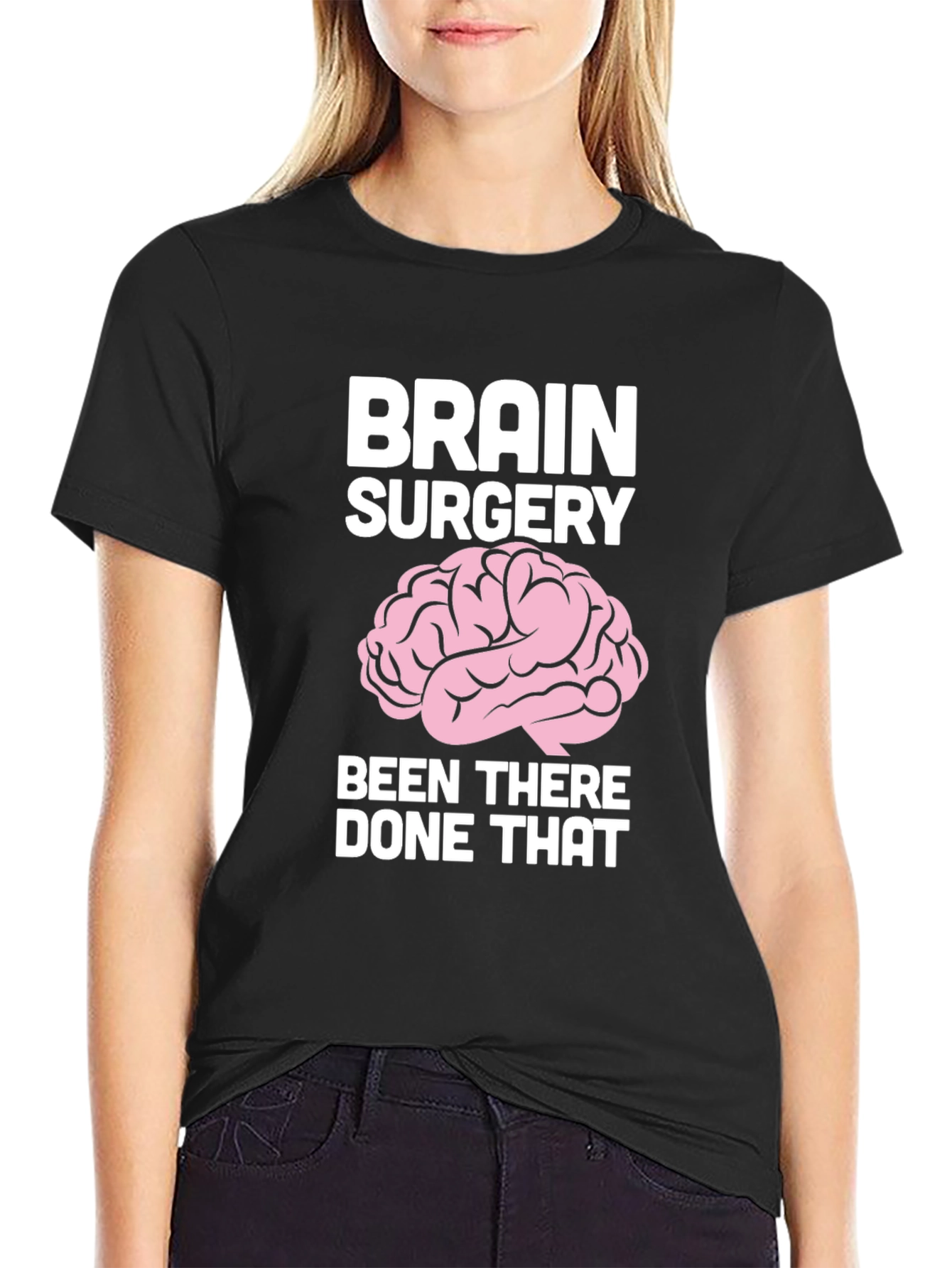 Black Brain Surgery Humor Graphic T-Shirt view 2