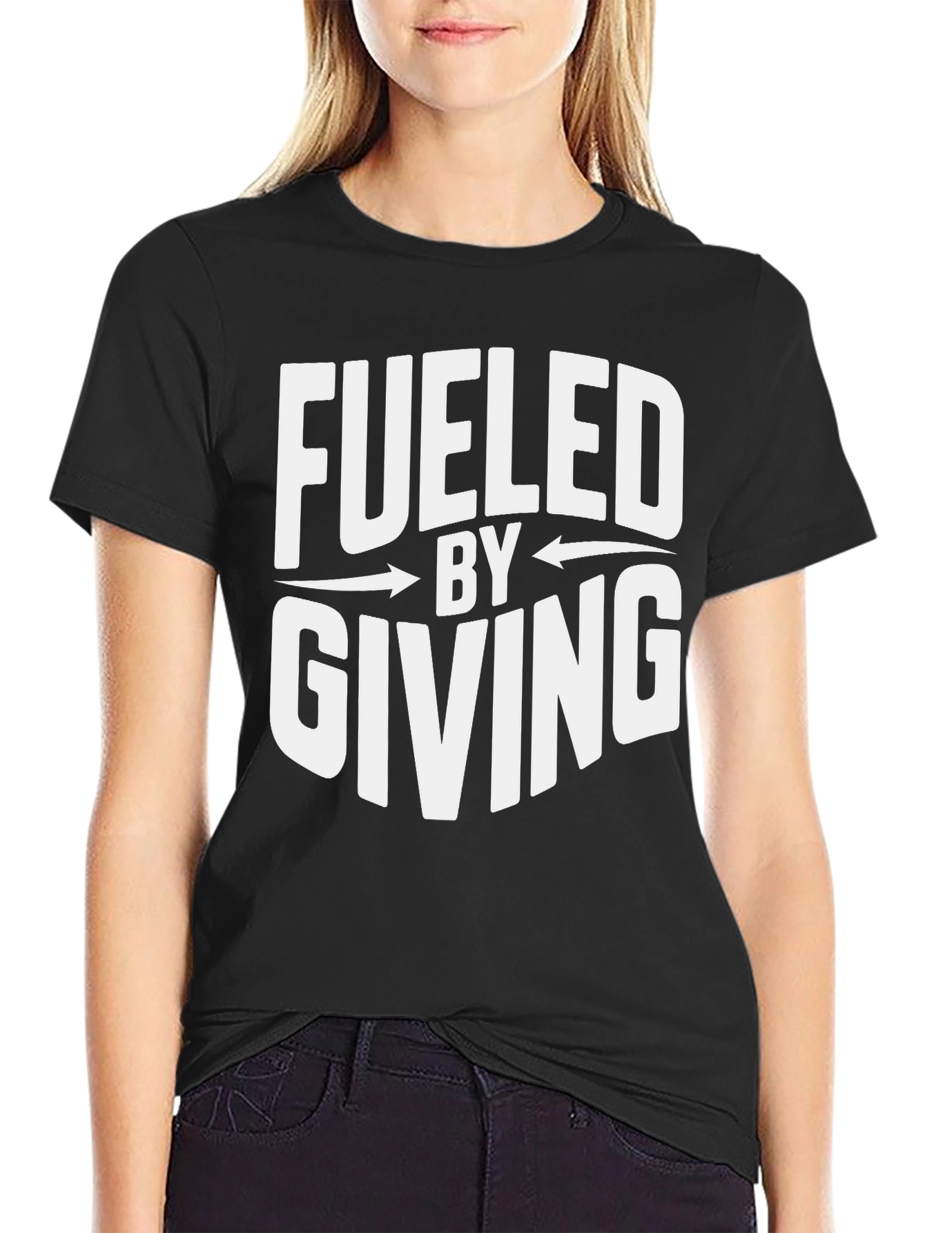 Black Fueled By Giving Graphic Tee view 2