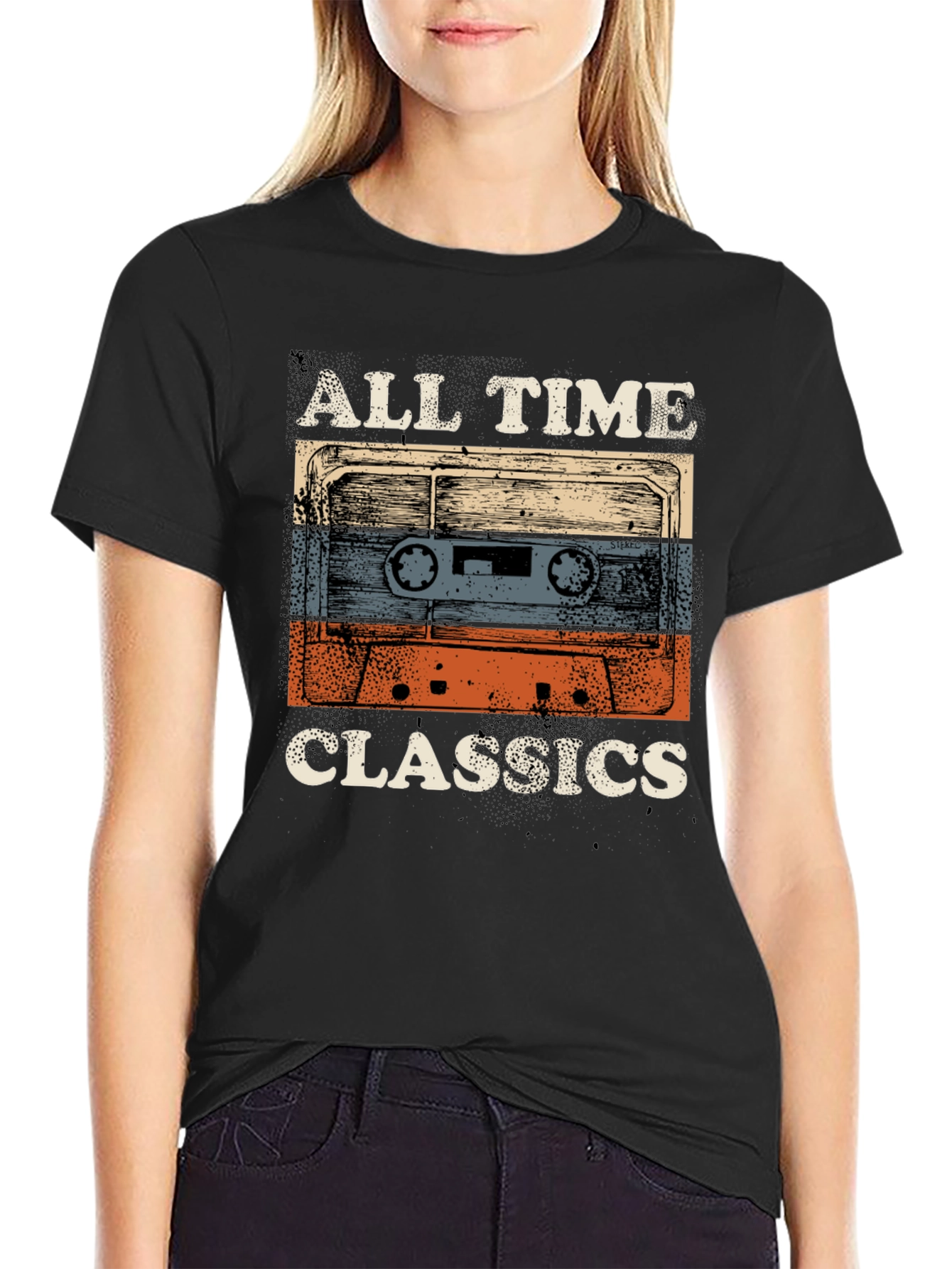 Black Vintage Cassette Tape Graphic Tee view 2