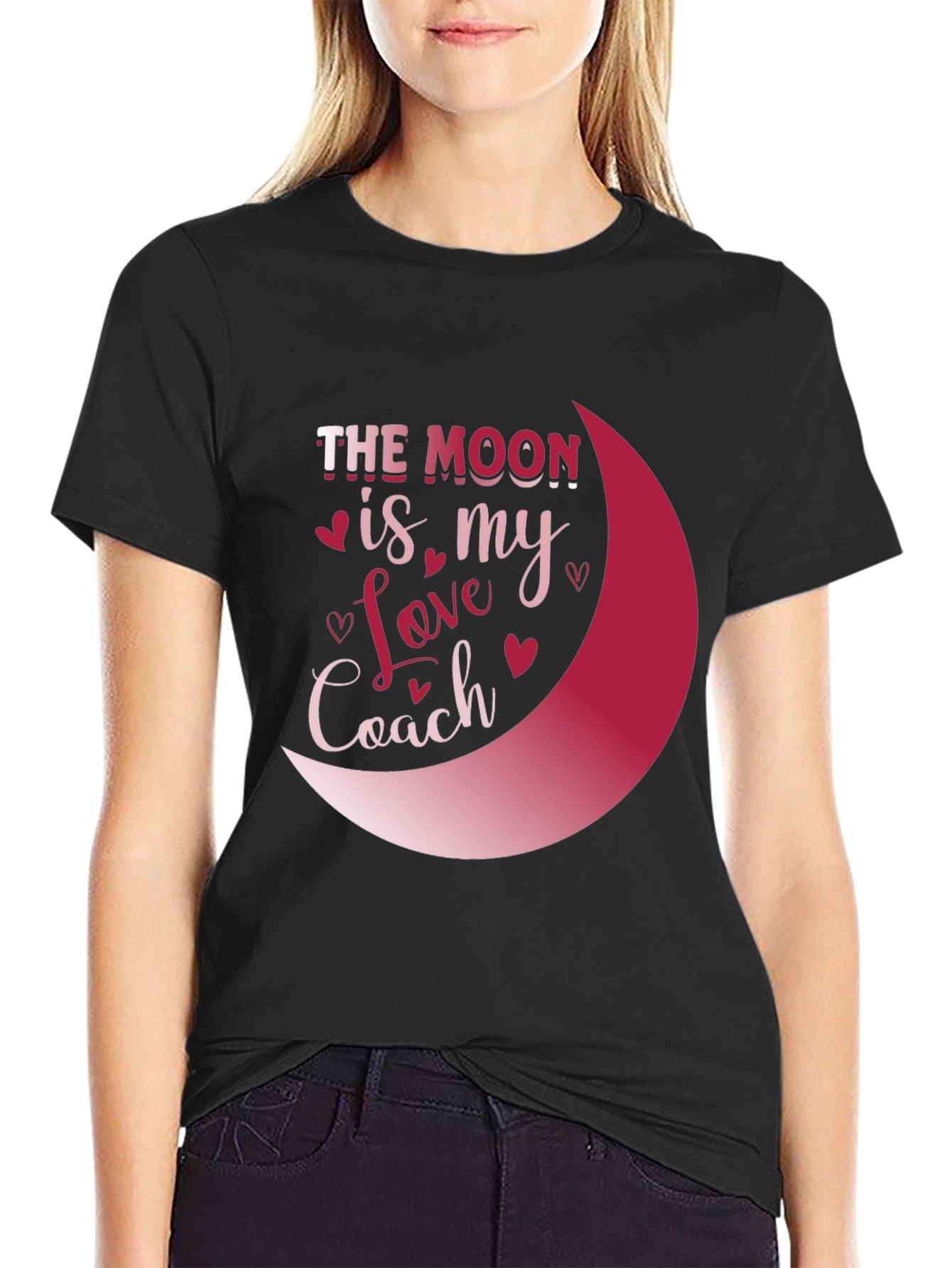 Black The Moon is My Love Coach Graphic Tee view 2