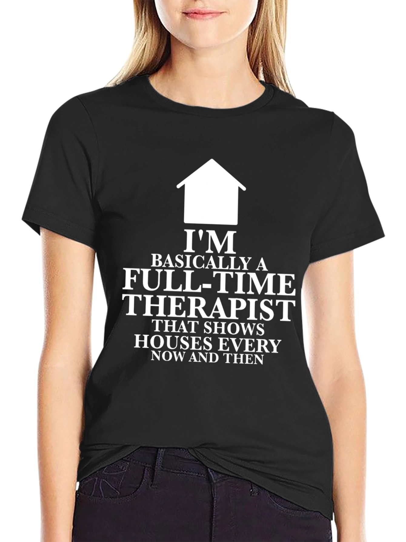 Black Realtor Therapist T-Shirt - Real Estate Agent Humor view 2
