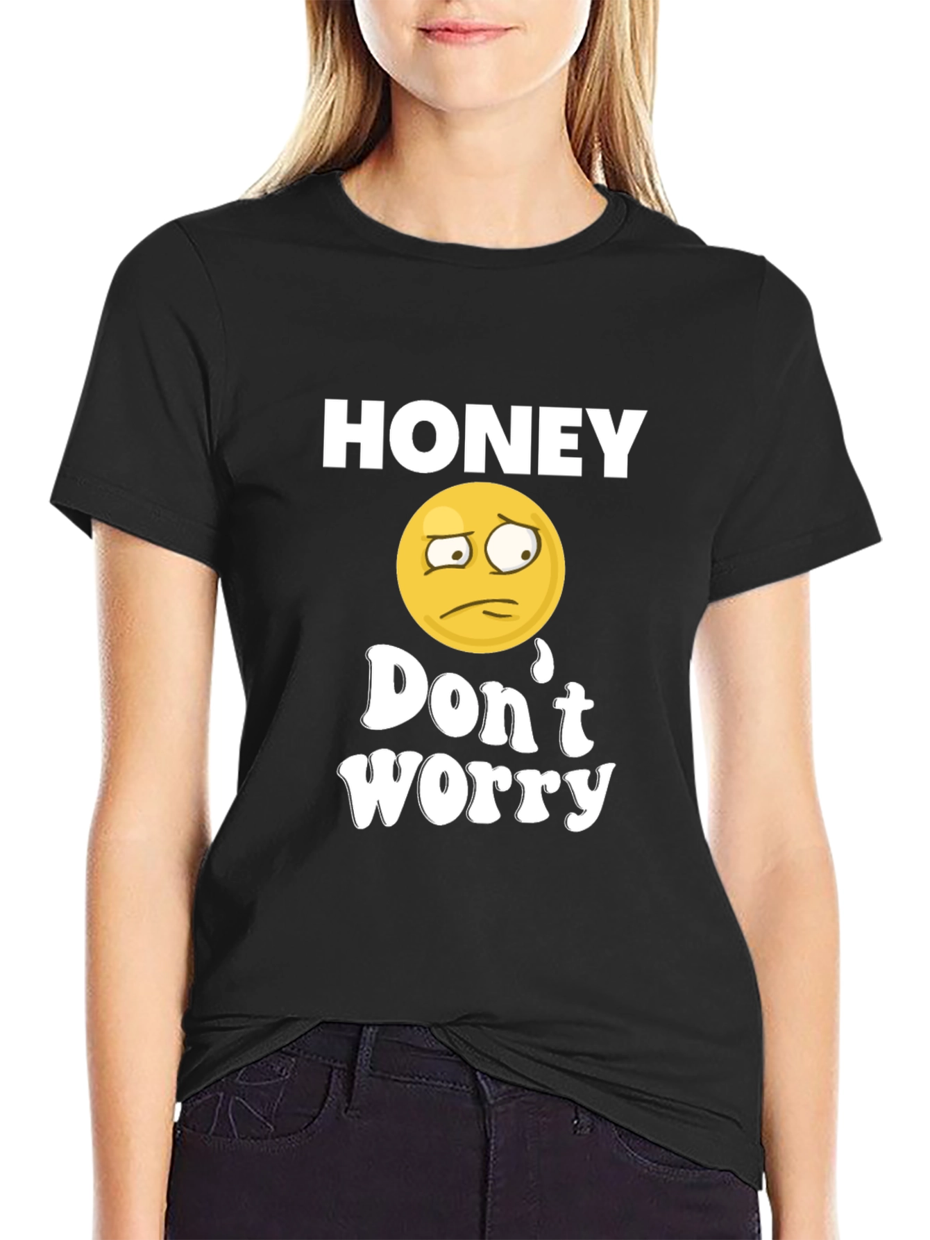 Black Honey Don't Worry Graphic Tee view 2