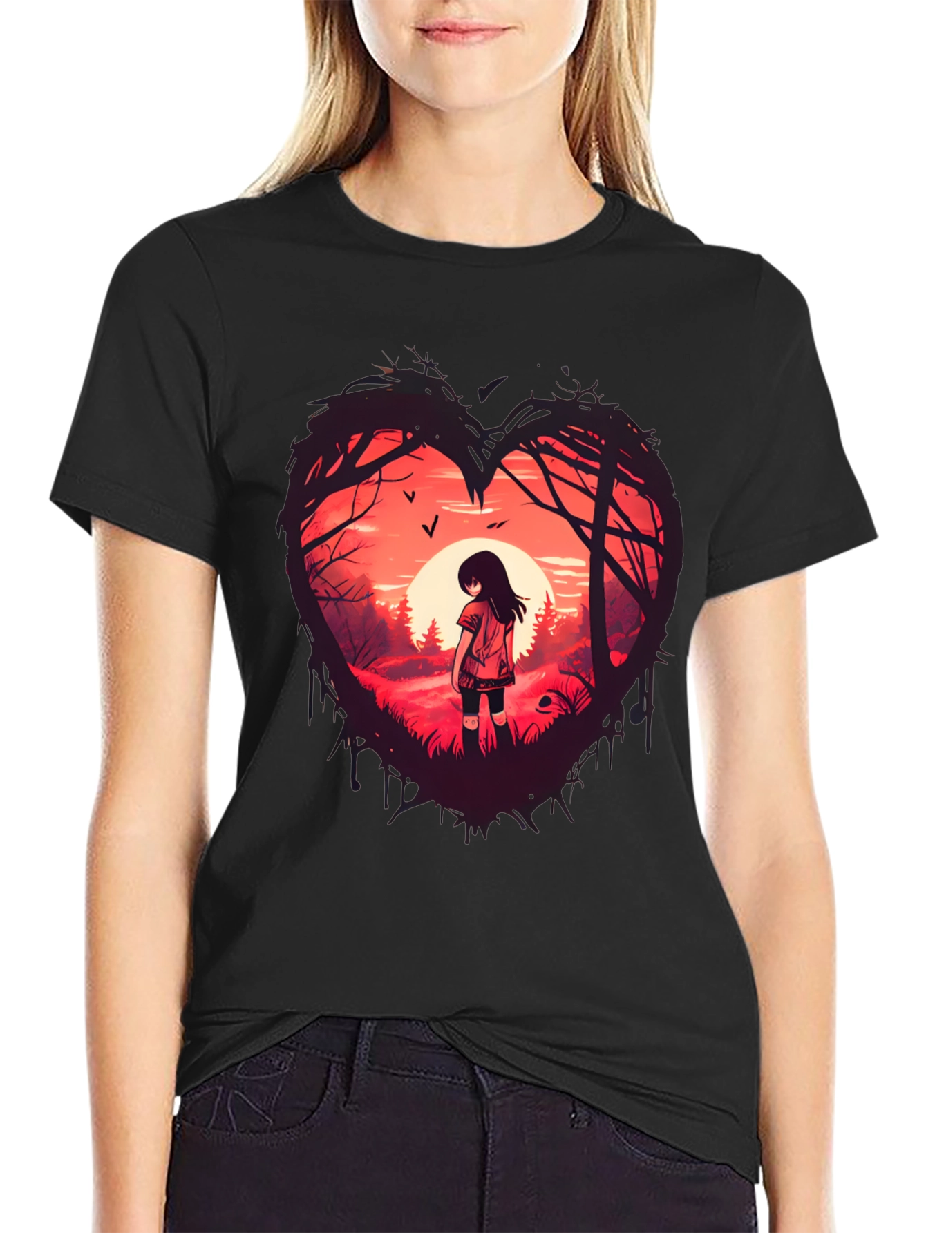 Black Heart of the Forest Tee - Unique Graphic Print view 2