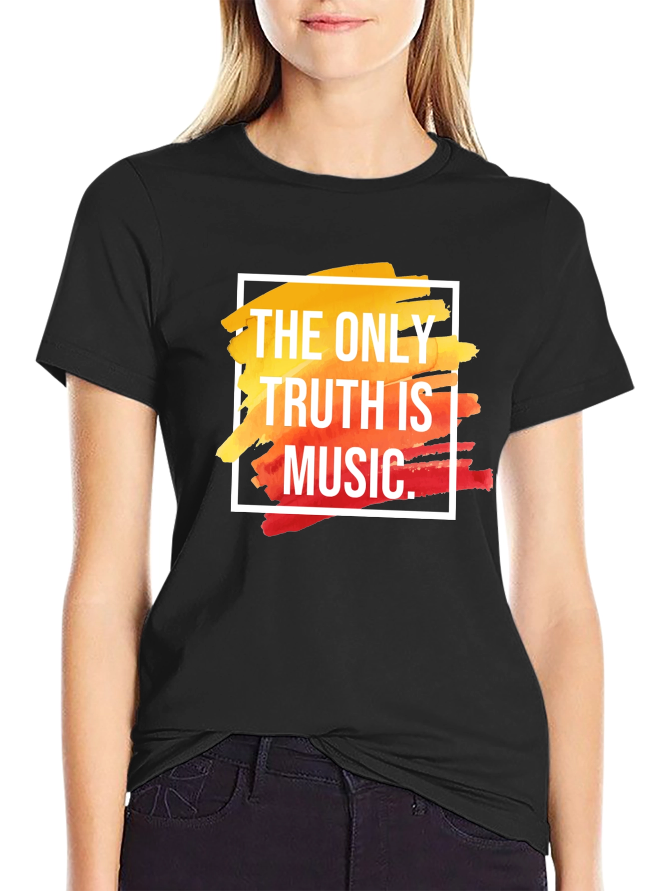 Black The Only Truth Is Music T-Shirt view 2