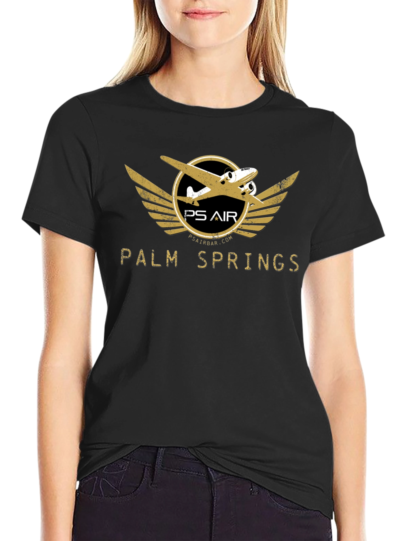 Black Palm Springs Air Black Graphic Tee view 2